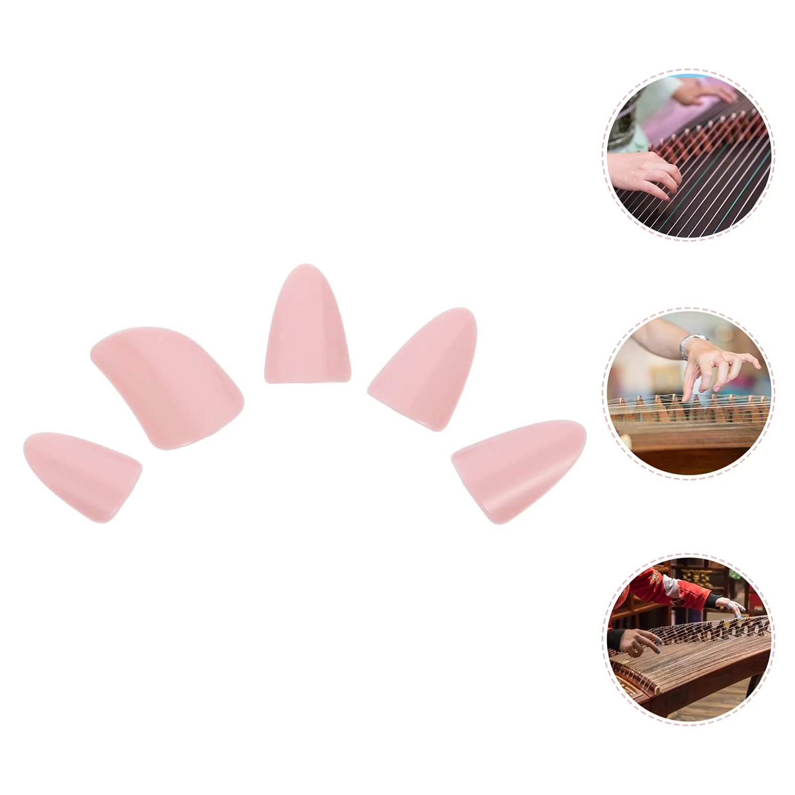 Holibanna 5pcs Professional Nylon Pipa Nails Picks for Beginner and Practice Pipa Accessories Pink S 1 Count (Pack of 1) - Image 8