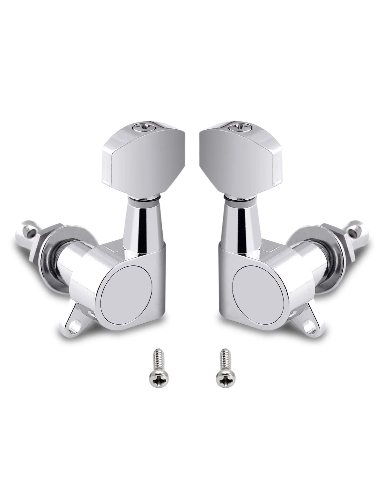 Holmer Sealed String Tuning Pegs Tuning Machines Grover Machine Heads Tuners Tuning Keys 3 Left 3 Right for Acoustic Guitar or Electric Guitar Chrome. - Image 6