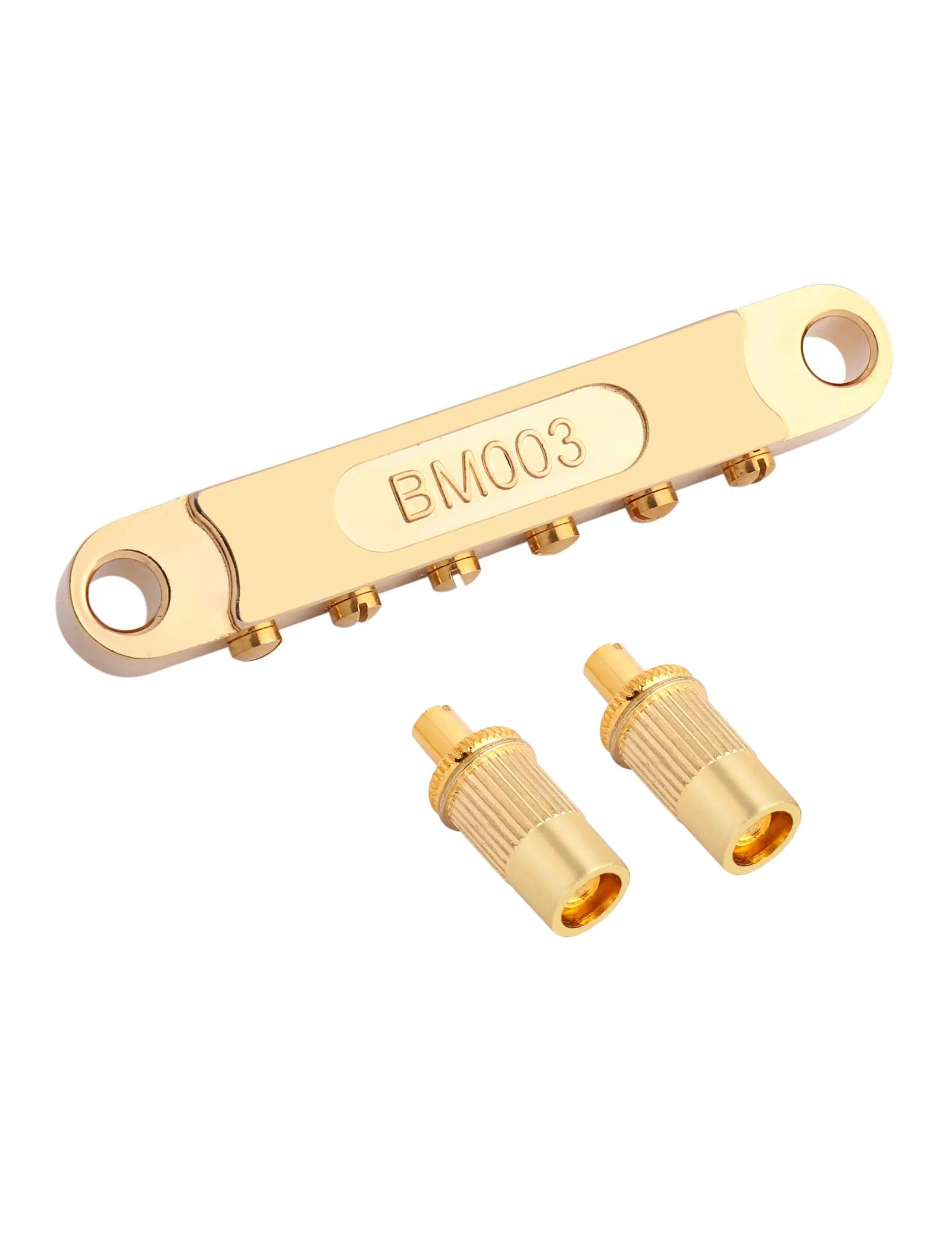 Holmer Tune-O-Matic Style Guitar Bridge Roller Saddles 6 String Gold Plated Compatible with LP Les Paul SG Style Electric Guitar Parts Replacement. - Image 2
