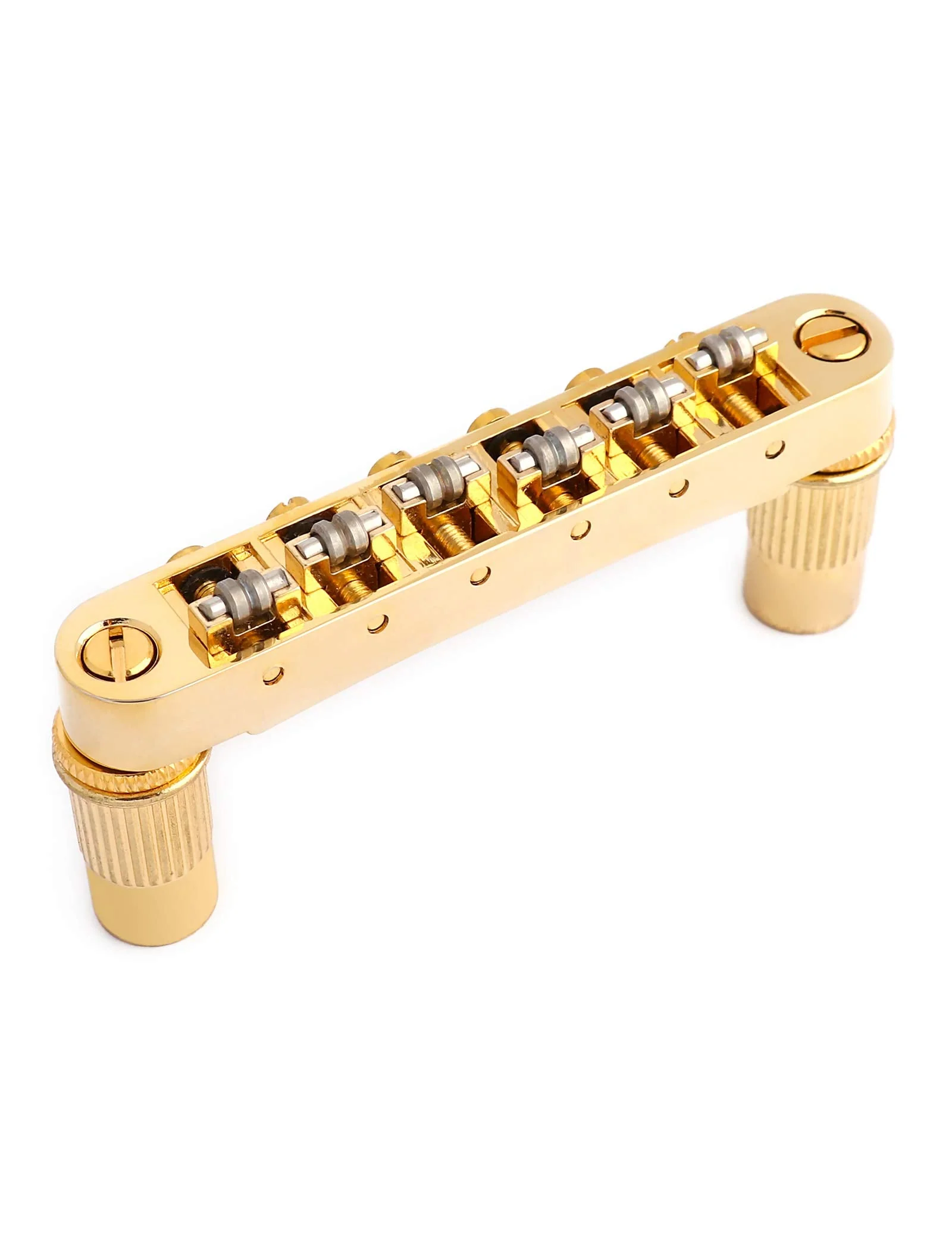 Holmer Tune-O-Matic Style Guitar Bridge Roller Saddles 6 String Gold Plated Compatible with LP Les Paul SG Style Electric Guitar Parts Replacement. - Image 3