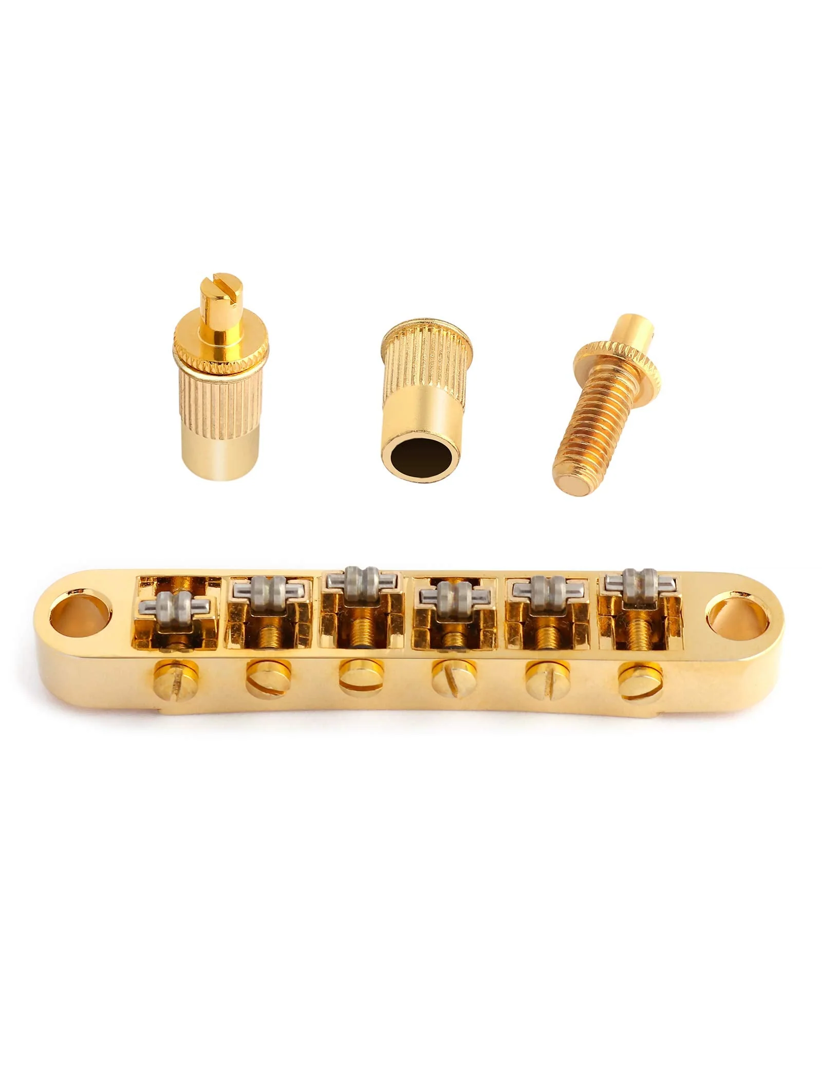 Holmer Tune-O-Matic Style Guitar Bridge Roller Saddles 6 String Gold Plated Compatible with LP Les Paul SG Style Electric Guitar Parts Replacement. - Image 7