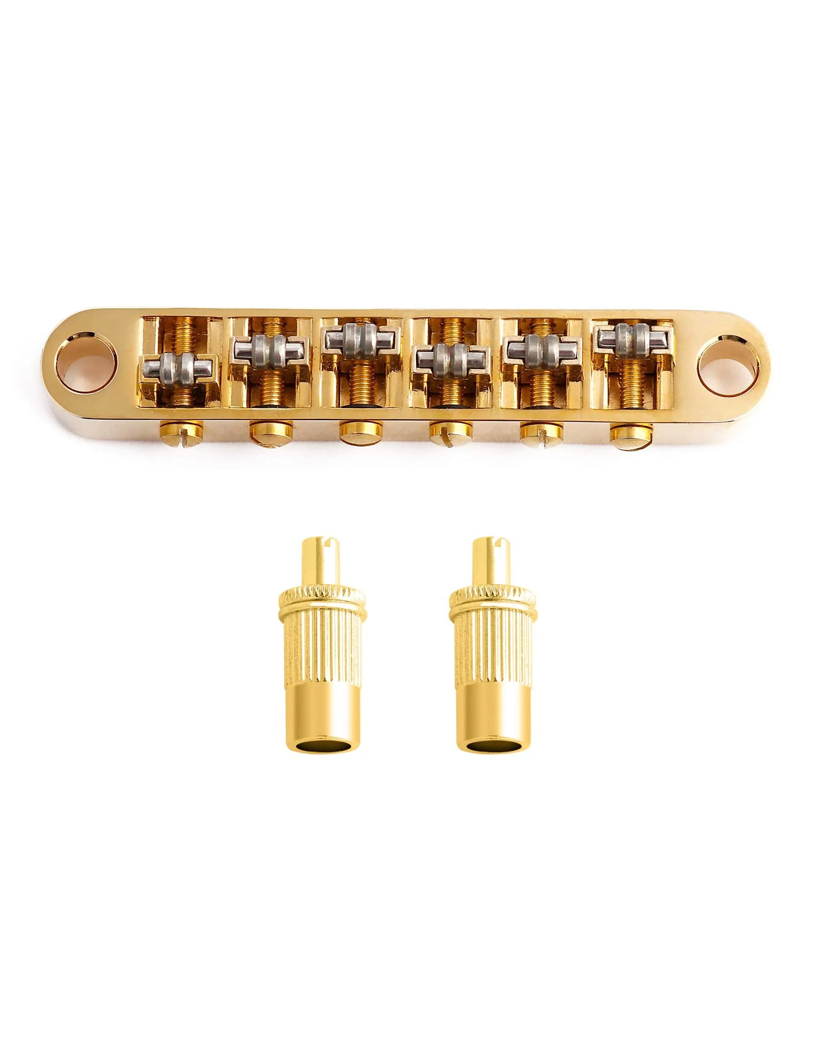 Holmer Tune-O-Matic Style Guitar Bridge Roller Saddles 6 String Gold Plated Compatible with LP Les Paul SG Style Electric Guitar Parts Replacement. - Image 8