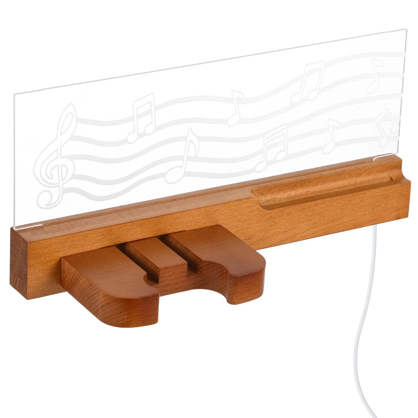 Homaisson Guitar Wall Mount Stand with LED Lights - Wooden Guitar Hanger Shelf with Pick Organizer for Acoustic Electric Guitar Bass, Music Gifts for Men Guitar Players Boyfriend