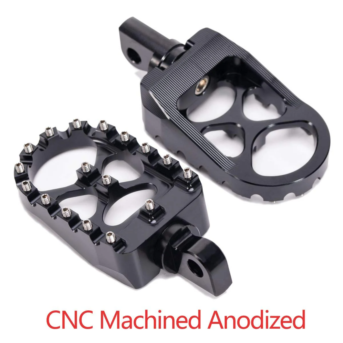 Hopider CNC Wide Foot Pegs 360° Roating MX Chopper Bobber Style for harley Dyna Sportster Fatboy Iron 883,Black black - Image 2
