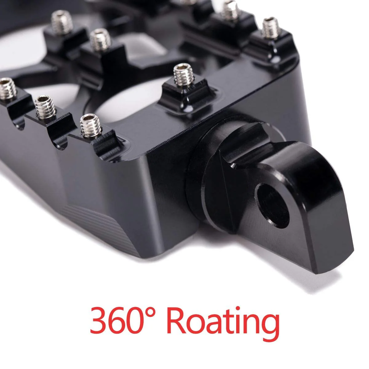 Hopider CNC Wide Foot Pegs 360° Roating MX Chopper Bobber Style for harley Dyna Sportster Fatboy Iron 883,Black black - Image 3