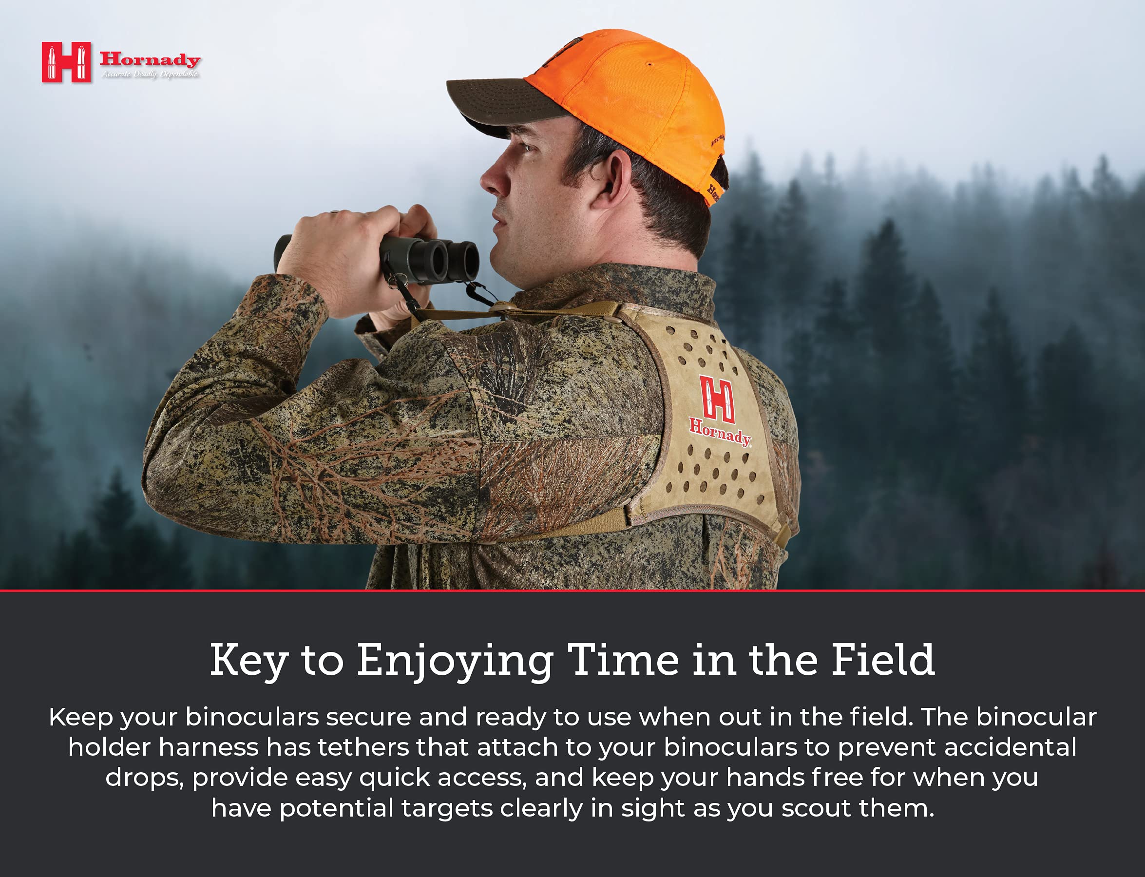 Hornady Binocular Harness 99121 - Durable, Lightweight Binocular Harness Strap with Form-Fitting X Panel for Comfort & Hands-Free Wear -Easy On & Off Bino Harness for Hunting, Hiking, or Bird Watching - Image 6