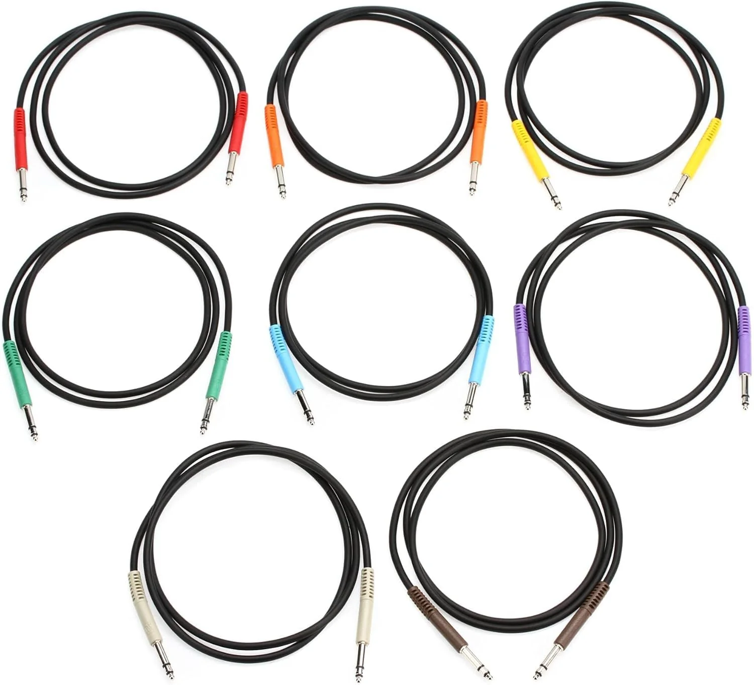 Hosa TTS-890 Balanced Patch Cables, TT TRS to Same, 3 Feet