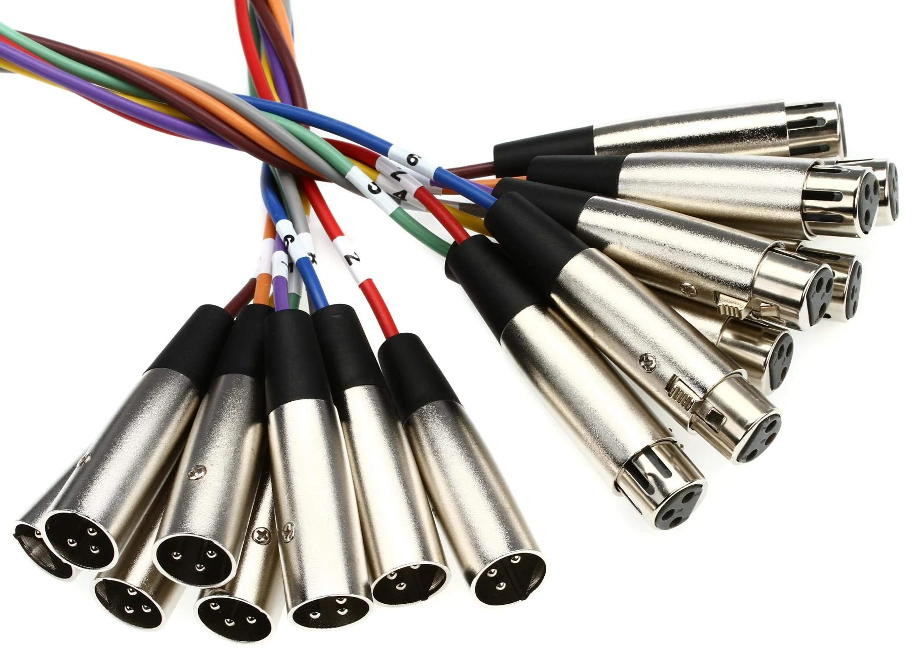 Hosa XLR-802 8-channel XLR Female to XLR Male Snake - 2 Meter