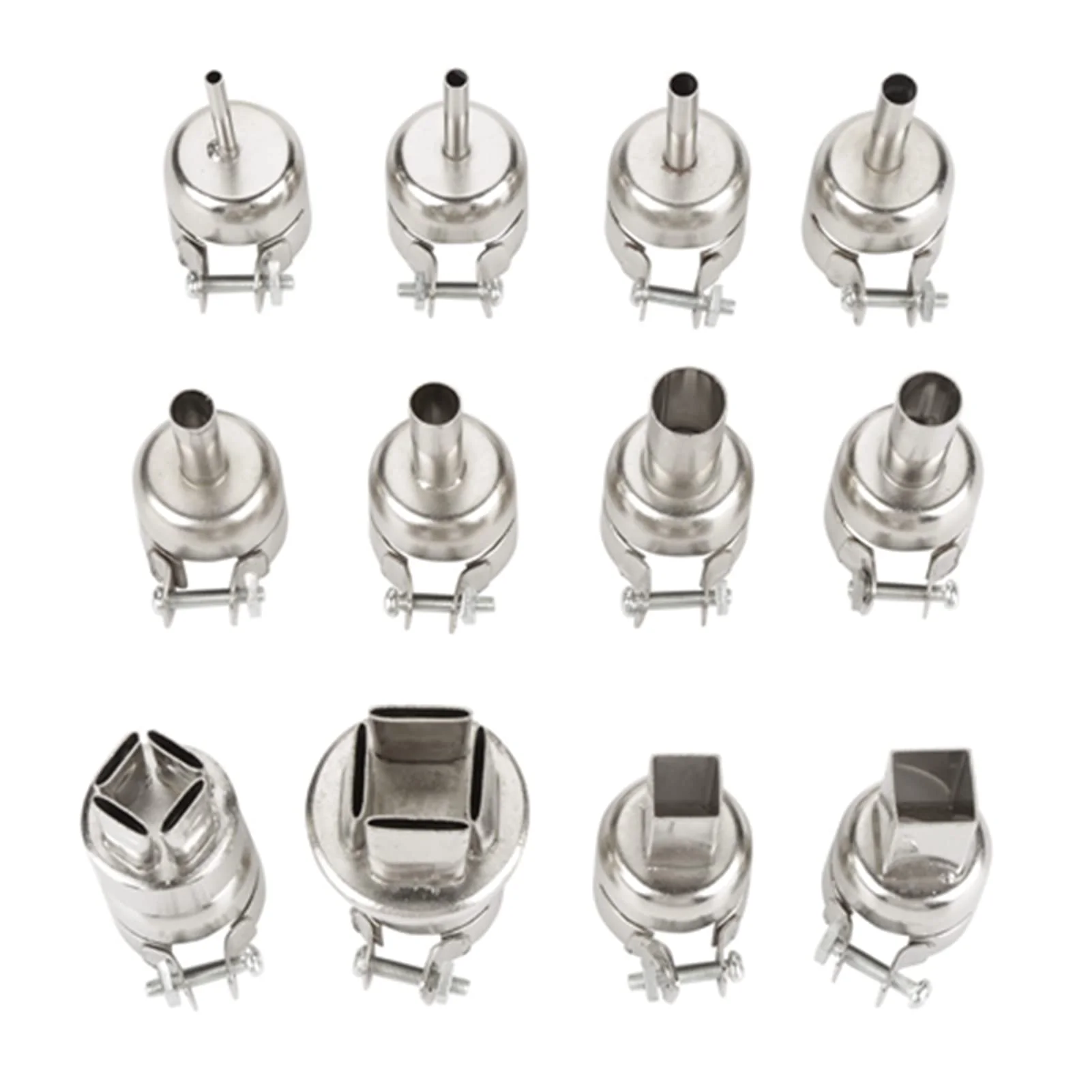 Hot Air Gun Nozzle Heat Nozzle 12pcs Steel Heat Nozzle Set for 850 Hot Air Soldering Station Repair Tool Accessories Heat Soldering Heat Guns