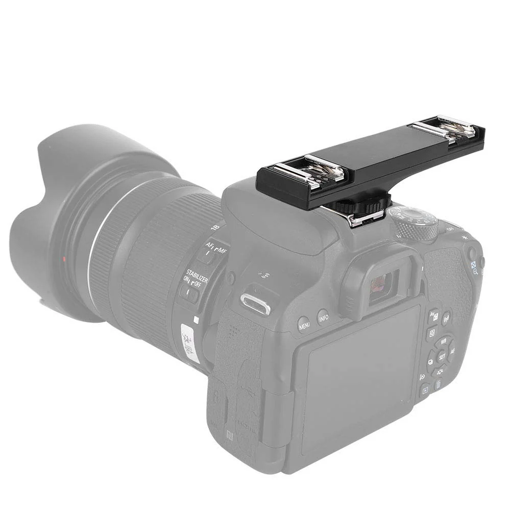 Hot Shoe Splitter, Hot Shoe Flash Light Bracket Ultralight Hot Shoe Extension Bar Mount Hot Shoe Mount Plate Adapter for SLR Camera Camcorder (for SLR (for - Image 5