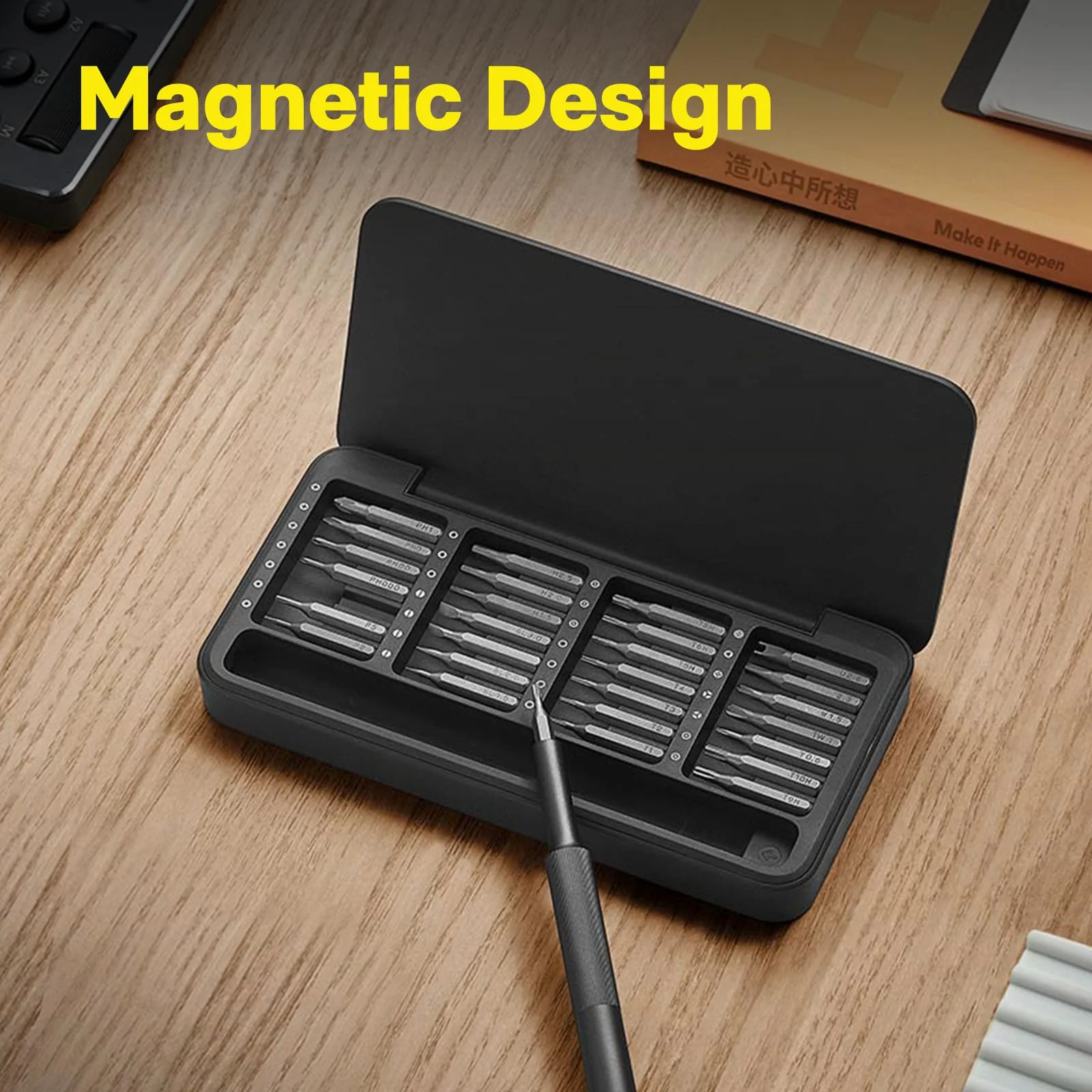 HOTO 28 in 1 Precision Screwdriver Set, Manual Small Screwdriver Set Magnetic Bits & Box, Mini Screwdriver Set for Eyeglasses, Electronics, Watches, Phones, Laptops, Cameras Repair Kit - Image 3