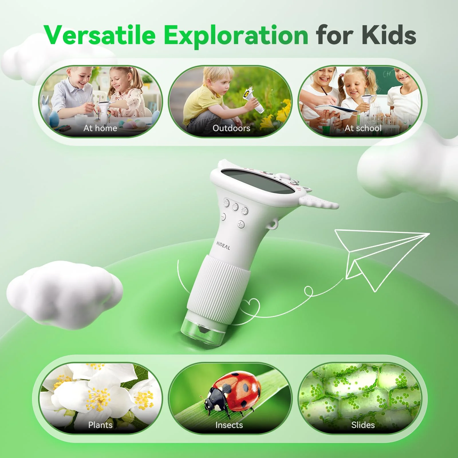 HP40 Microscope for Kids [Easy and Fun] 2" IPS Portable Handheld Kids Microscope Miniscope, Pocket Mini Scope Educational Science Kit, Christmas Birthday Gifts for Kids, PC View, White - Image 3