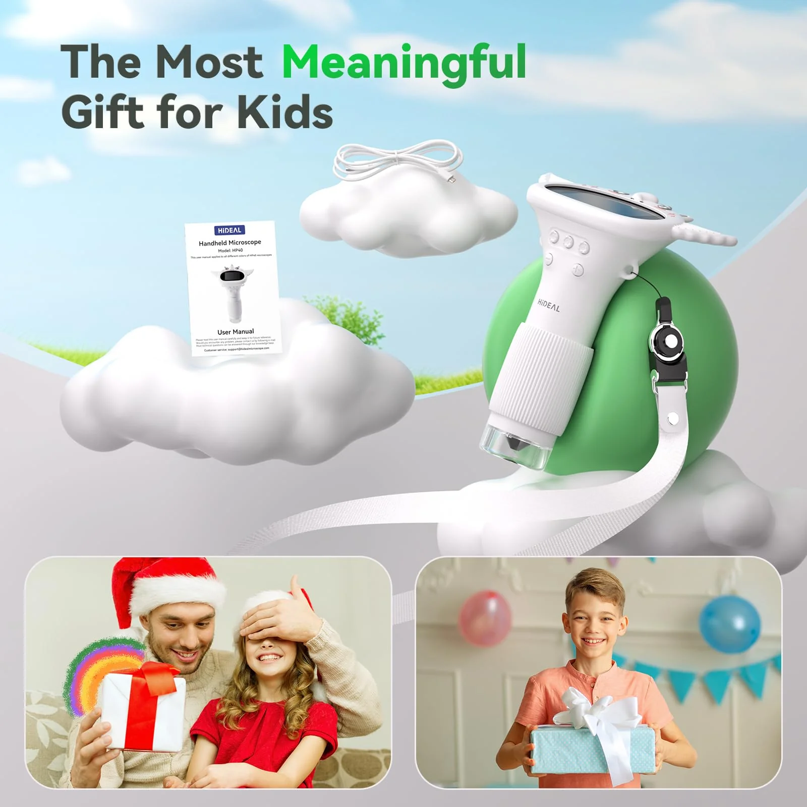 HP40 Microscope for Kids [Easy and Fun] 2" IPS Portable Handheld Kids Microscope Miniscope, Pocket Mini Scope Educational Science Kit, Christmas Birthday Gifts for Kids, PC View, White - Image 9