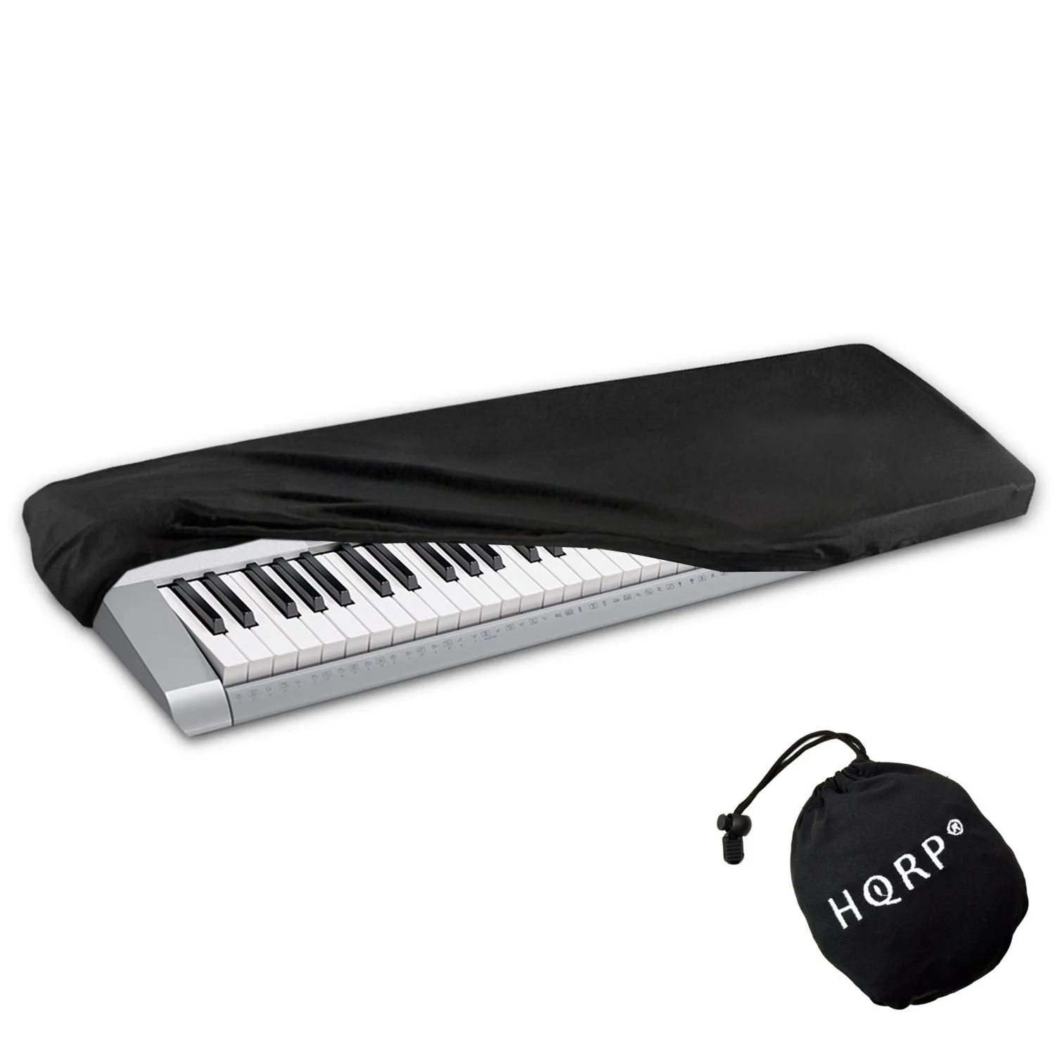 HQRP Elastic Dust Cover w/Bag compatible with Casio LK-265 LK265 LK-280 LK280 WK-6600 WK6600 WK-7600 WK7600 WK-245 WK245 Electronic Keyboards Digital Pianos