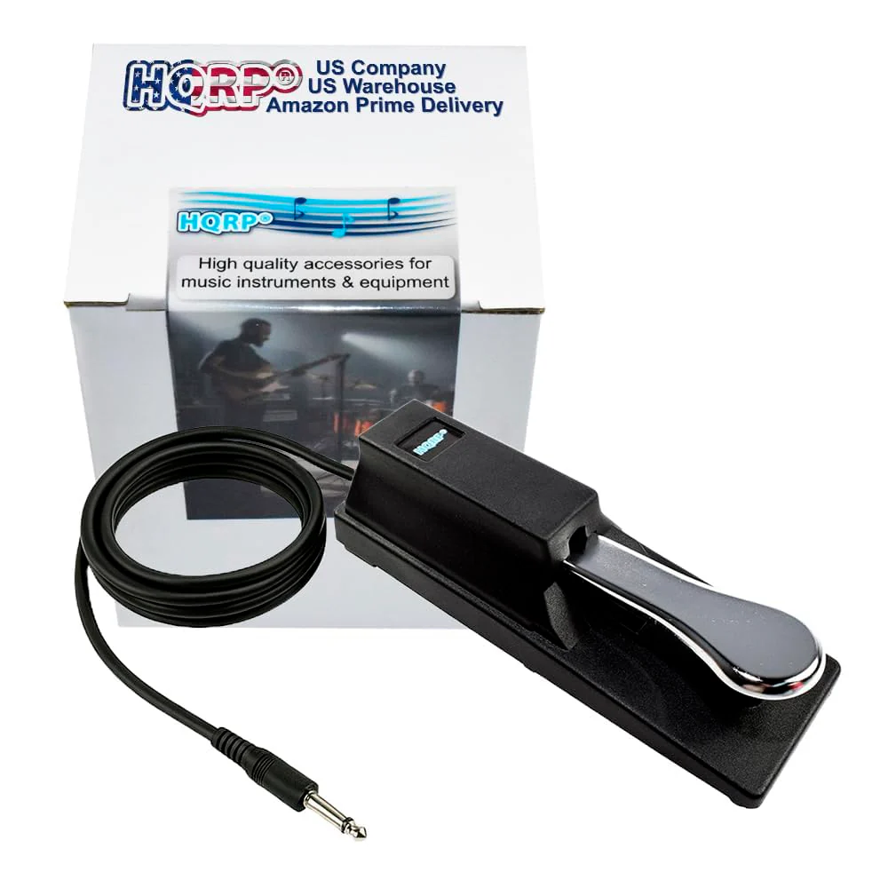 HQRP Sustain Pedal compatible with Casio WK-220 WK-225 LK-50 LK-55 LK-73 LK-230 LK-160 LK-165 LK-240 LK-270 LK-280 XW-P1 XW-G1 WK-200 WK-1300 WK-240 WK-245 WK-7600 Keyboards - Image 2
