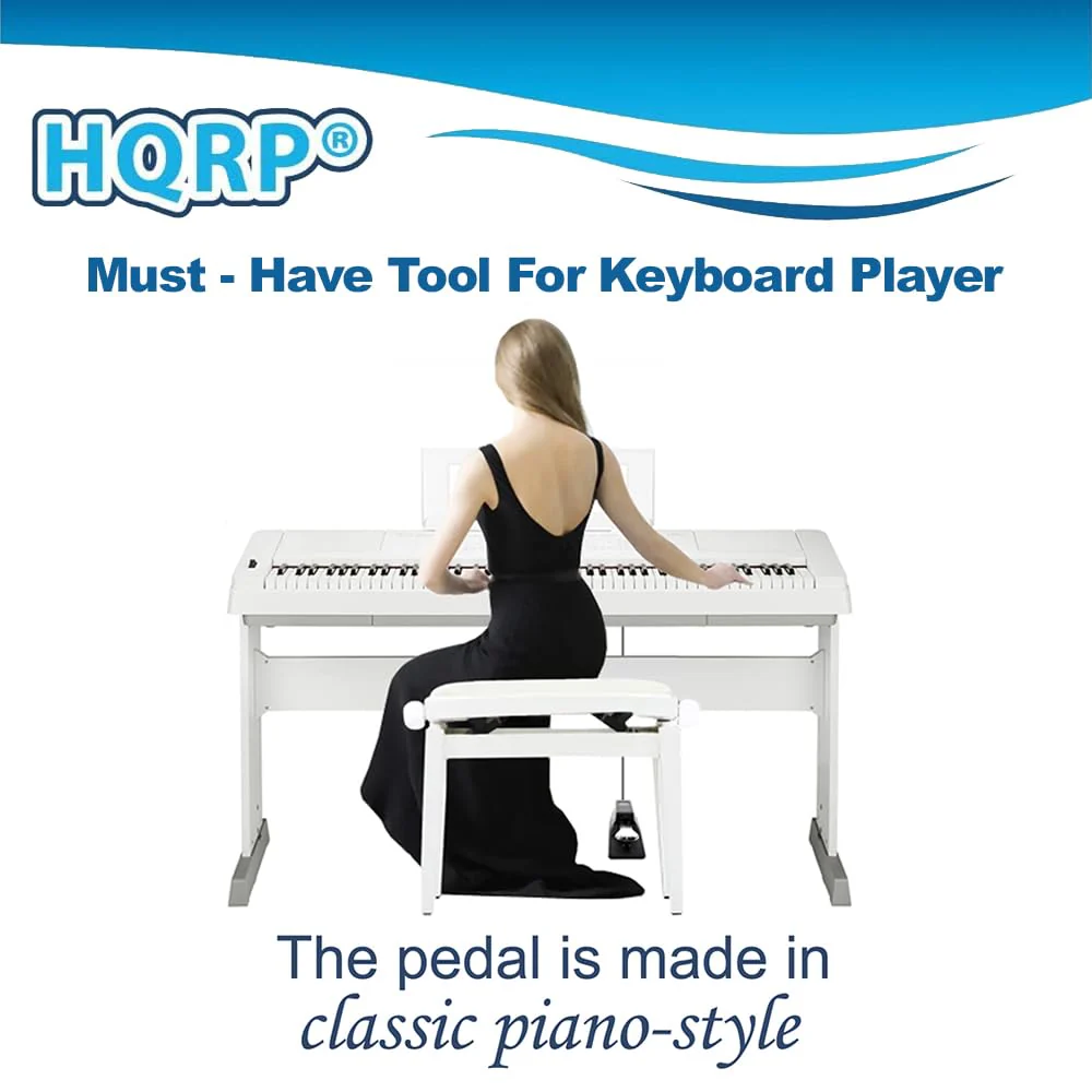 HQRP Sustain Pedal compatible with Casio WK-220 WK-225 LK-50 LK-55 LK-73 LK-230 LK-160 LK-165 LK-240 LK-270 LK-280 XW-P1 XW-G1 WK-200 WK-1300 WK-240 WK-245 WK-7600 Keyboards - Image 3
