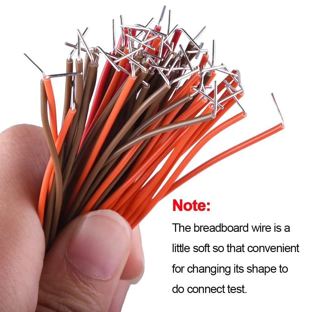 HUAZIZ Pack of 560 Jumper Cable Wire Kit, 14 Different Lengths Jump Leads Breadboard Jumper Wires with Plastic Box for Breadboard, Two 170 Contacts Breadboard Pack of 560 cable jumper cable wire kit - Image 6