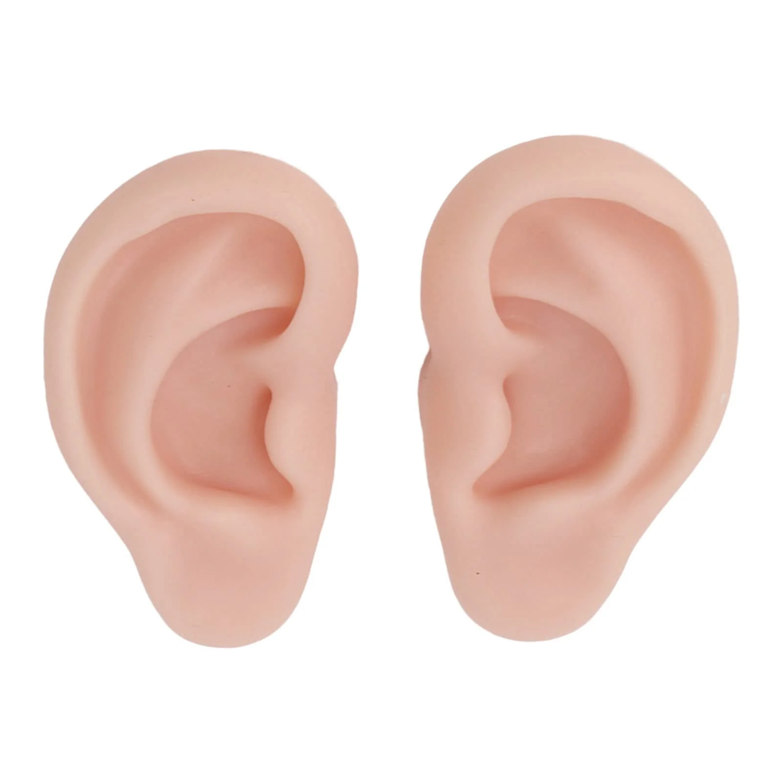 Human Ear Model, 1 Pair Soft Silicone Simulation Ear Model, Flexible Artificial Ear, Realistic Body Parts for Piercing Exercises, Earrings, Jewellery Display (2#) 2#