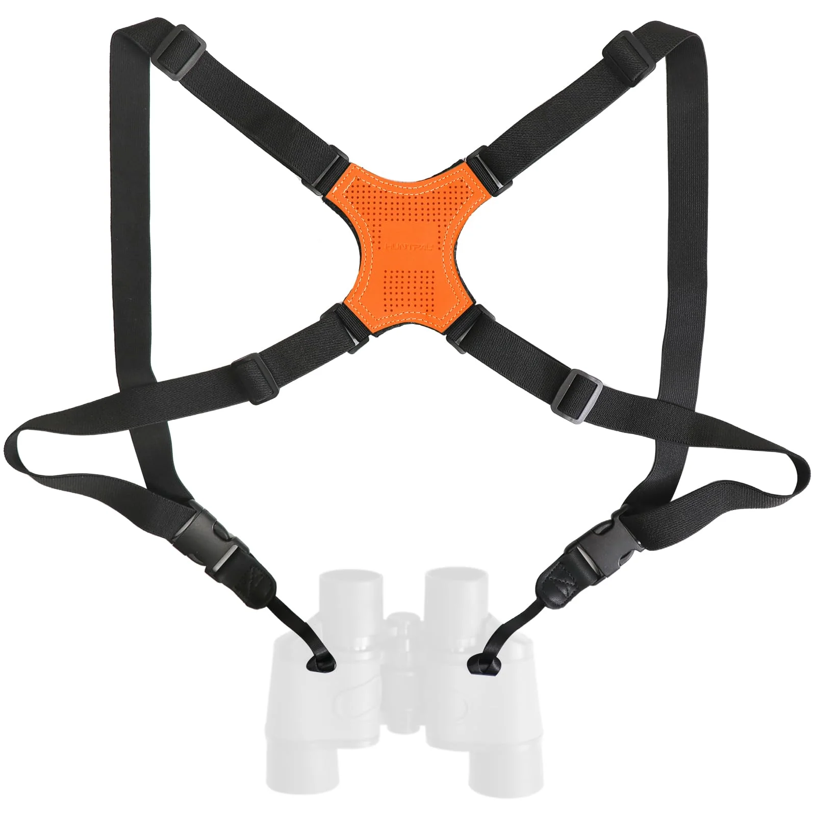 HUNTPAL Binocular Harness Strap for Hunting and Birding Wacthing, X-shaped Decompression Cross Body, Fit for Rangefinder Orange