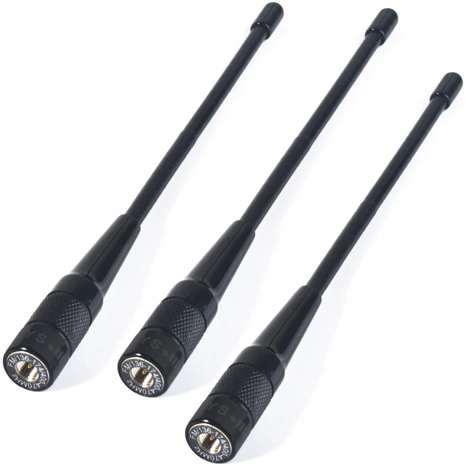 HYS 701N SMA-Male Dual Band VHF/UHF 144MHz/430MHz Antenna for YAESU VX-1R VX-2R VX-3R TYT TH-UV8R UVF10 UV6R Walkie Talkie(3PCS) Black