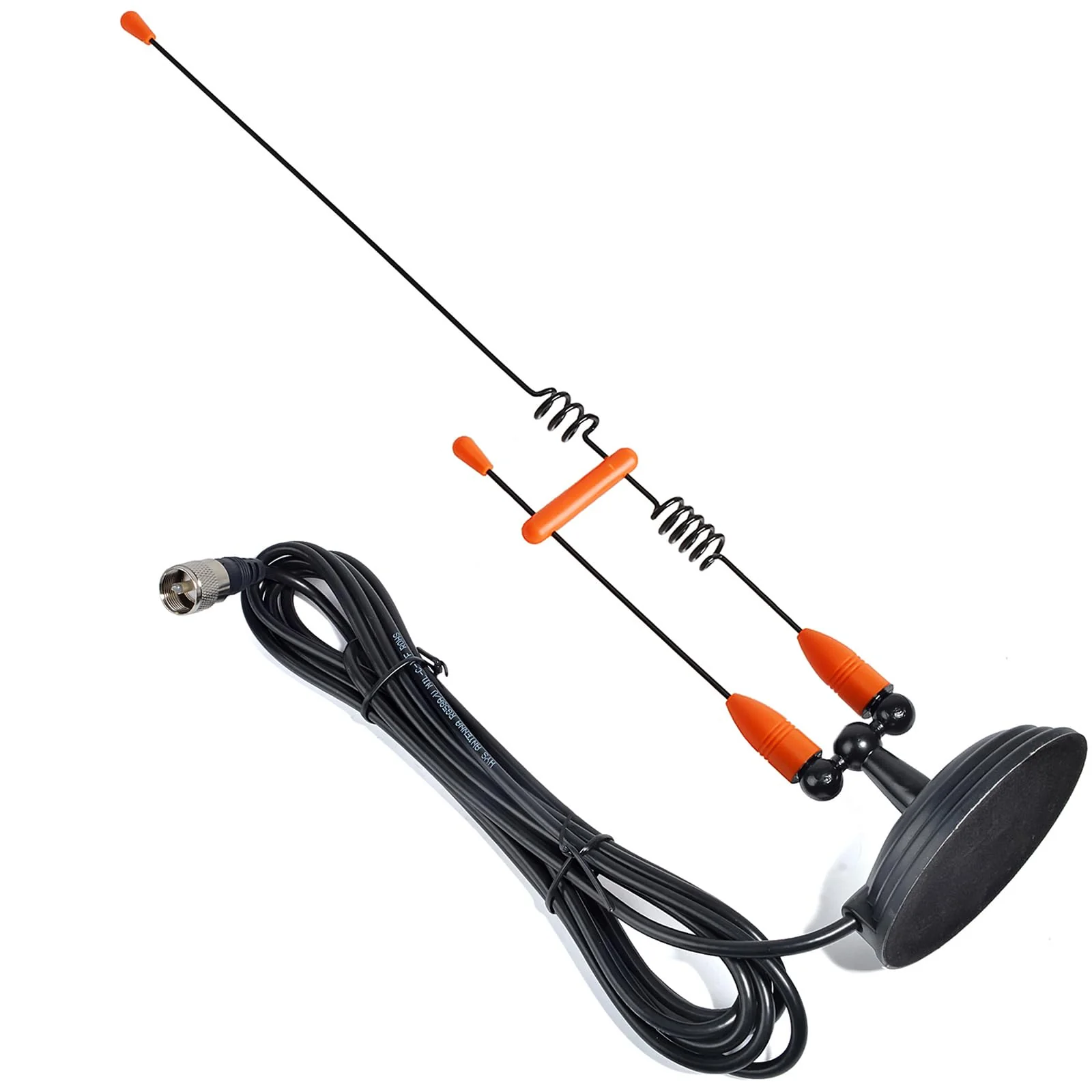 HYS Amateur Antennas Dual-Band VHF 144/UHF 430MHz Magnetic Base Mobile Antenna W/13 ft RG58 Coax Cable UHF-male/PL259 for Motorola Kenwood Midland SO239 Mobile Radios (Orange&Black) Orange&Black
