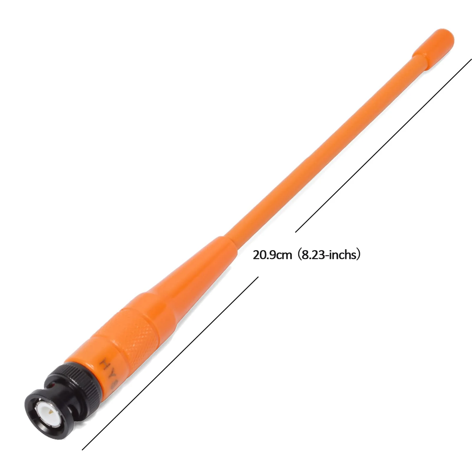HYS BNC HT Antenna, 144/440 MHz Dual-Band High Gain Handheld Antenna for ICOM IC-V9 Motorola HT440 CP500 Uniden Bearcat Whistler VHF/UHF Ham Radio (Pack of 2) Orange 2pcs - Image 3