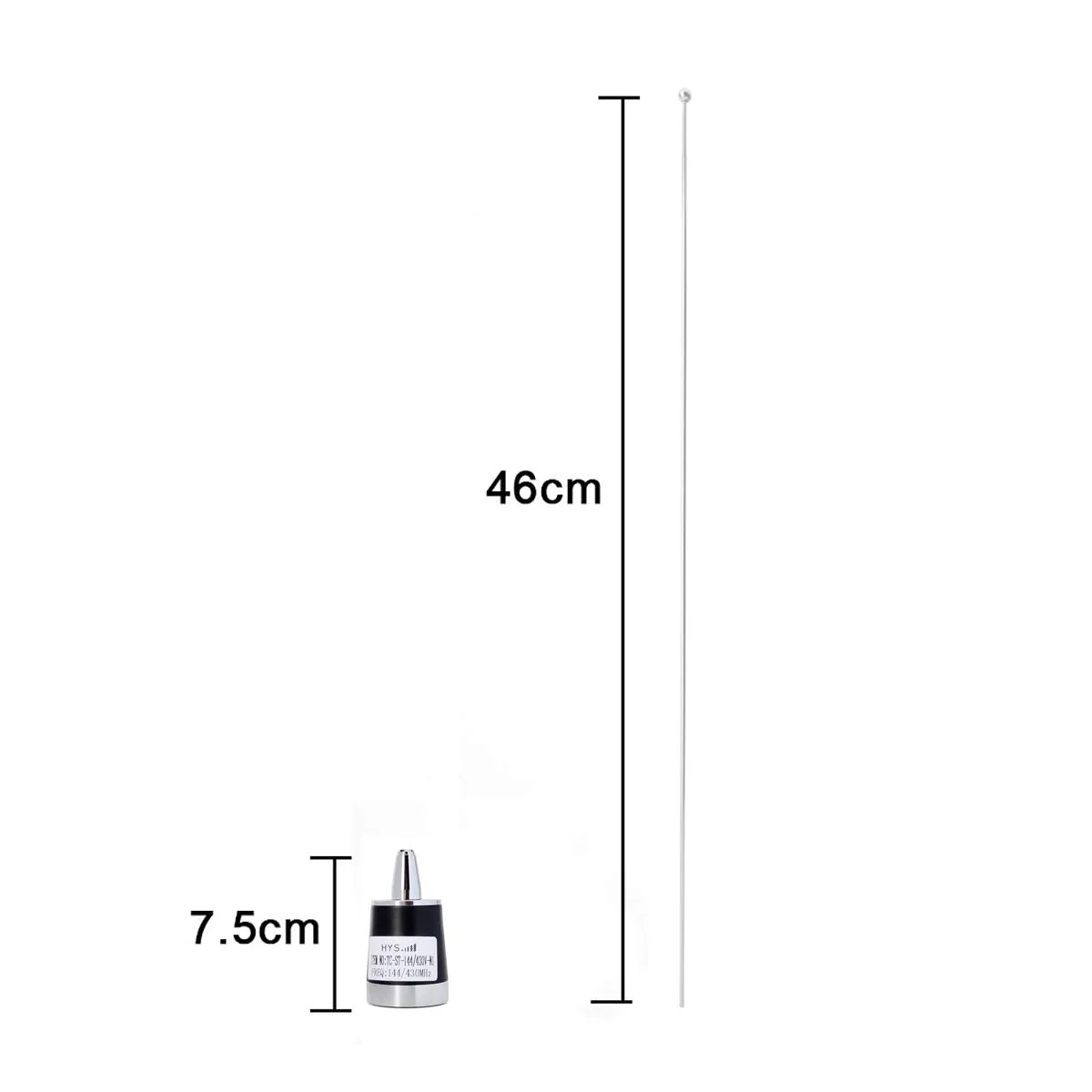 HYS Dual Band NMO Antenna, 21Inches 2.15dBi 144/430MHz 100Watt Whip for Yaesu Motorola ICOM Kenwood Mobile Radios Transceiver silver - Image 2