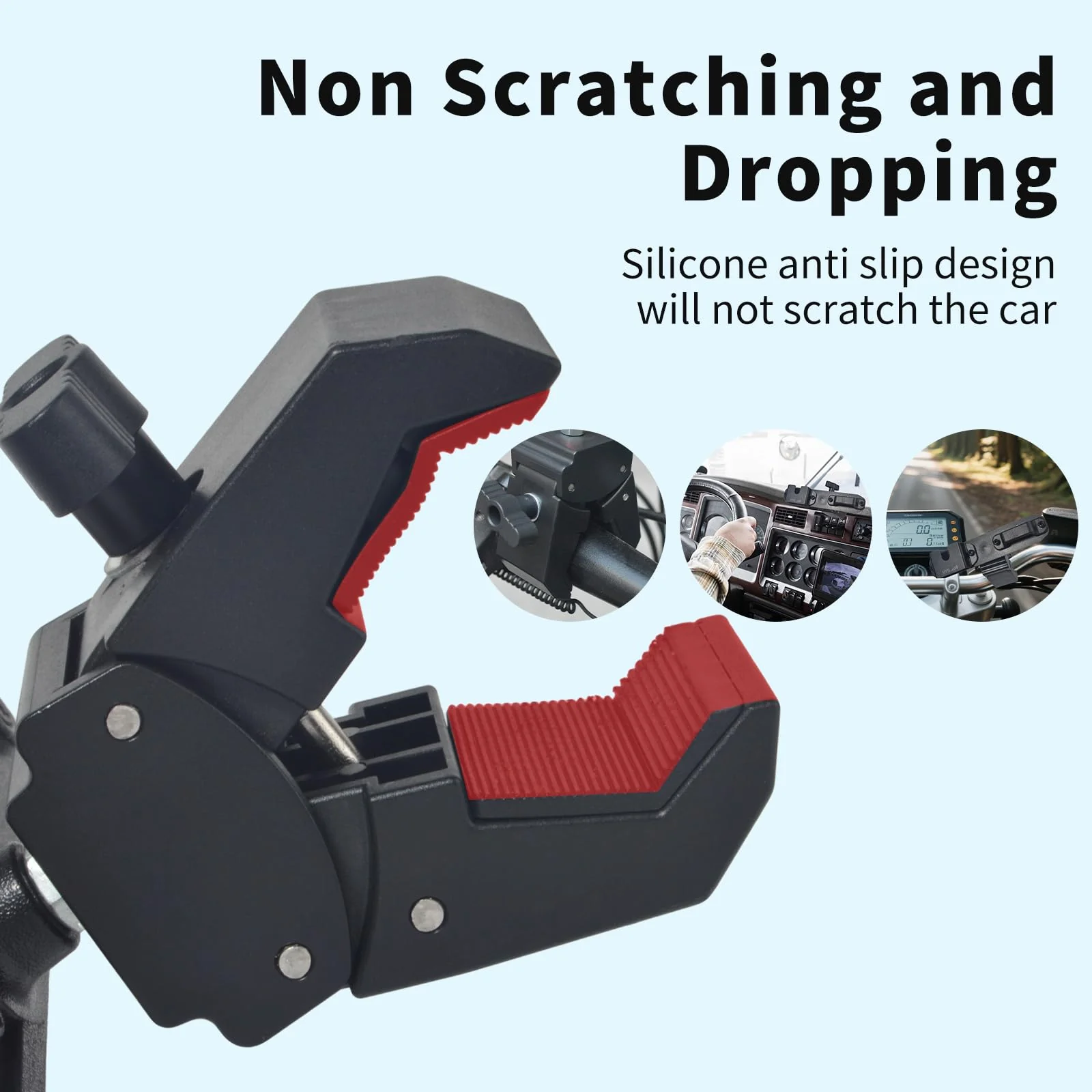 HYS Radio & Speaker Mic Clamp Mount Holder - Quick Release for Uniden BC906W Wireless CB Microphone and Speaker, Marine Radio, Walkie Talkie, Police Scanner w/ Belt Clip & Knob Holder Base HYSZ10AL - Image 4