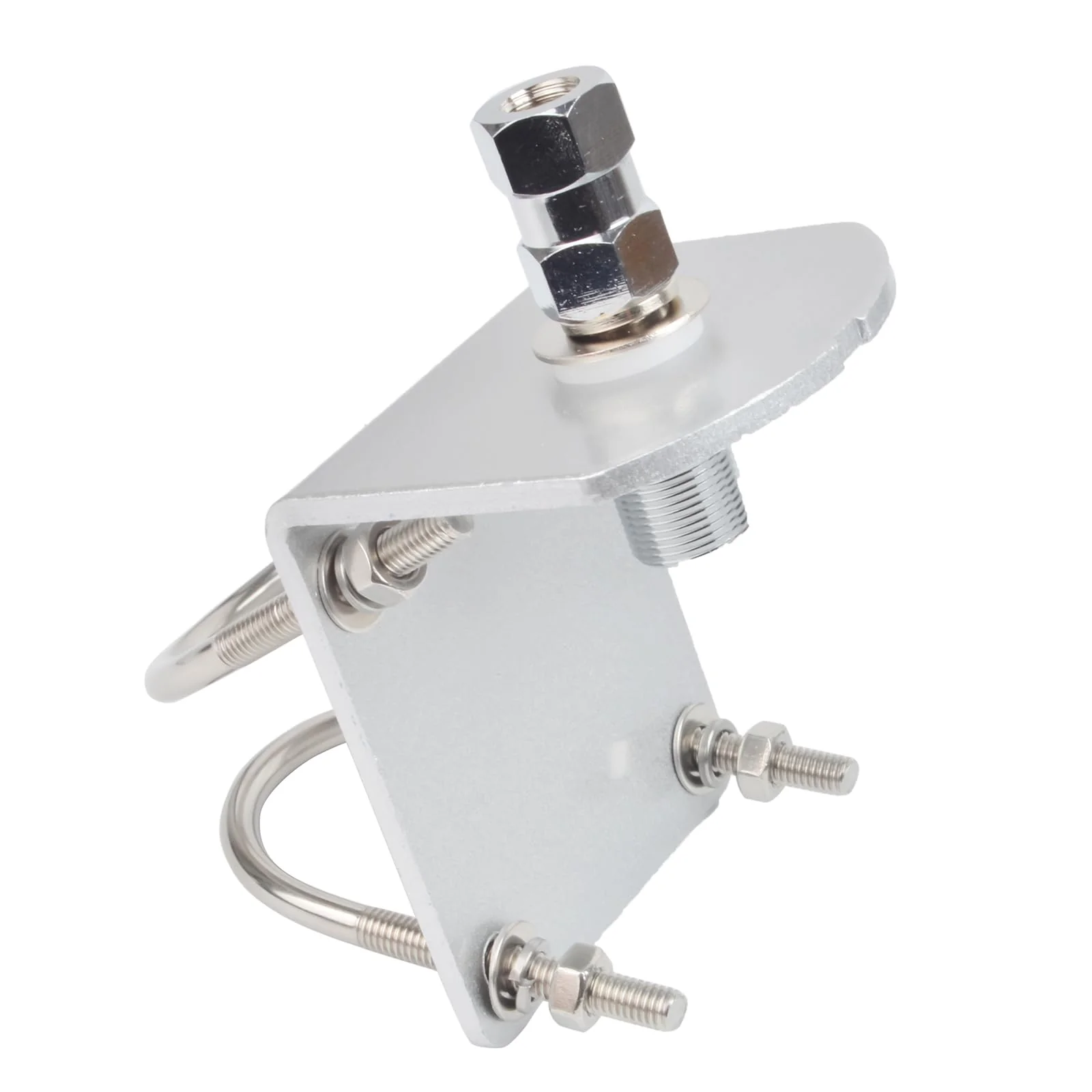 HYS SO-239 UHF Female Stud Mount - 3/8-24 UNF Stainless Steel L Bracket & U Bolt - Ham CB Antenna Hardware for Vehicles/Base Stations