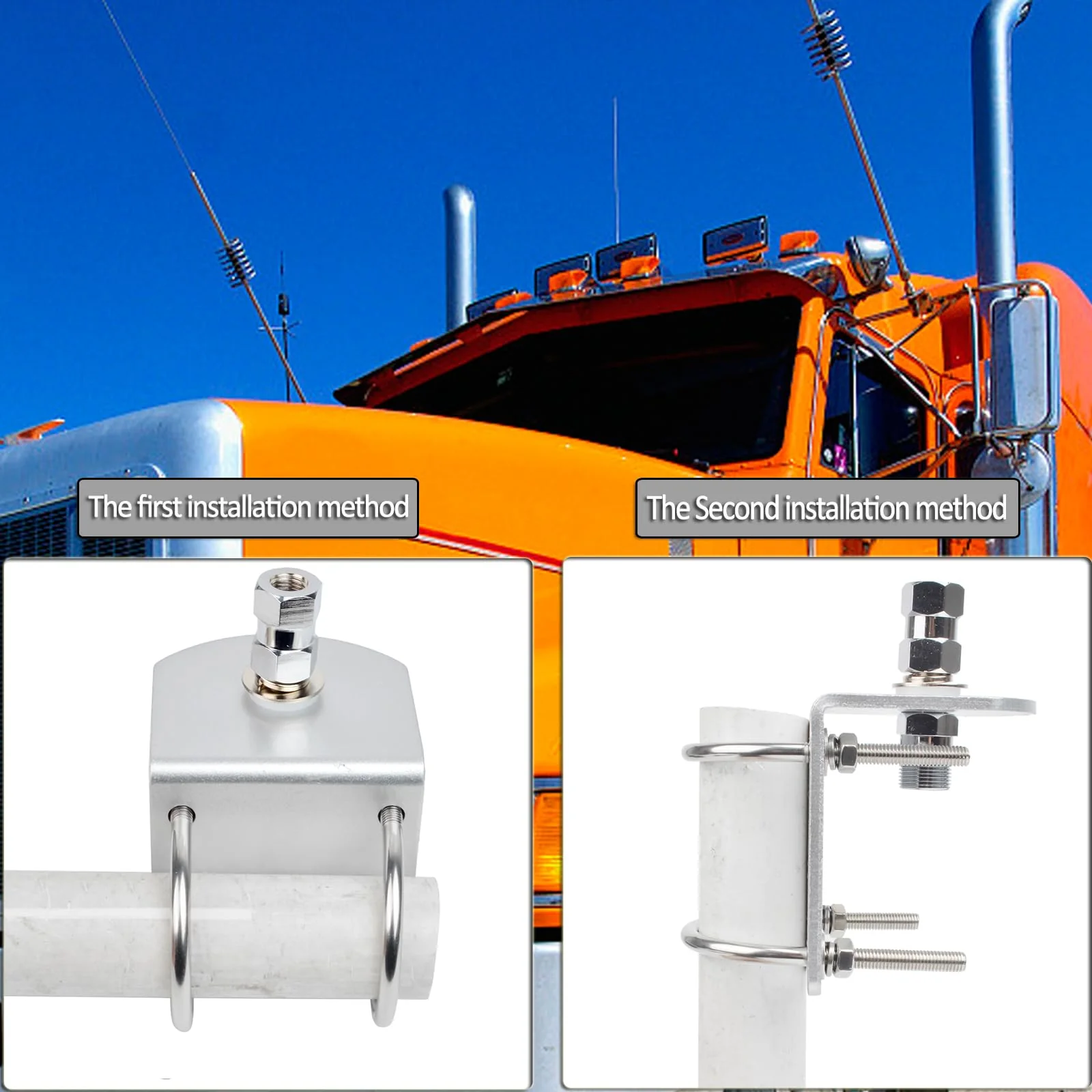 HYS SO-239 UHF Female Stud Mount - 3/8-24 UNF Stainless Steel L Bracket & U Bolt - Ham CB Antenna Hardware for Vehicles/Base Stations - Image 6