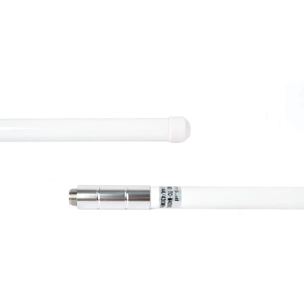 HYS TC-40UV Dual Band VHF UHF 2meter 70cm 144/430Mhz 2.5dBi 100W 15.7inch Fiberglass Outdoor Base Antenna with SO239 (UHF Female) Connector For ICOM Yaesu Midland Motorola Mobile Ham Radio Transceiver White 136-174/400-470Mhz - Image 3
