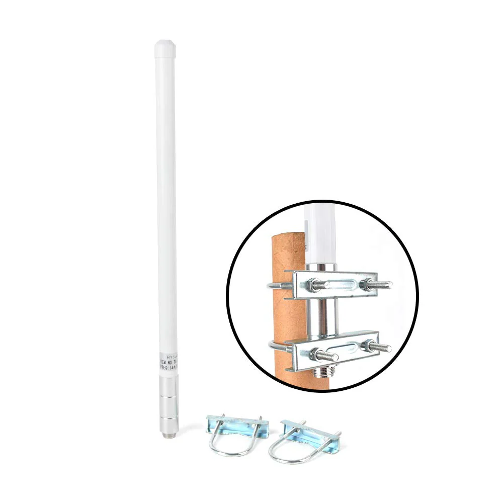 HYS TC-40UV Dual Band VHF UHF 2meter 70cm 144/430Mhz 2.5dBi 100W 15.7inch Fiberglass Outdoor Base Antenna with SO239 (UHF Female) Connector For ICOM Yaesu Midland Motorola Mobile Ham Radio Transceiver White 136-174/400-470Mhz - Image 6