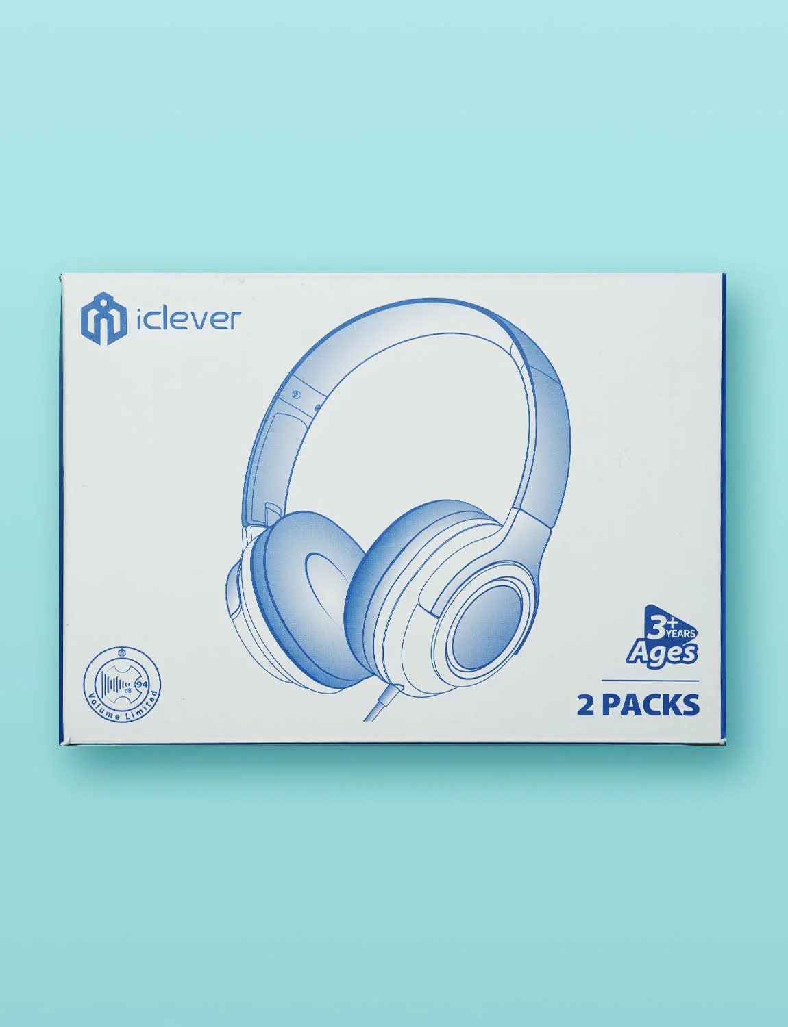 iClever 2Pack Kids Headphones with Sharing Splitter - 85dBA Safe Volume Limited - HS22 Wired Headphones for Kids Teens, Tangle-Free 3.5mm Jack Foldable Stereo Headphones for School/Tablet/Travel Green & Blue - Image 9