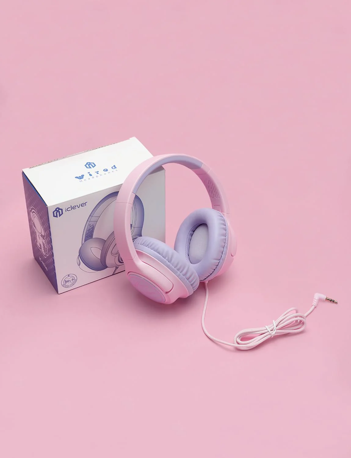 iClever Kids Headphones with Cord, 85dBA Safe Volume Wired Headphones for Kids, Stereo Sound Foldable Adjustable, 3.5mm Jack, Over Ear Kids Headphones for School/Boys/Girls/iPad/Tablet/Travel, Pink - Image 8