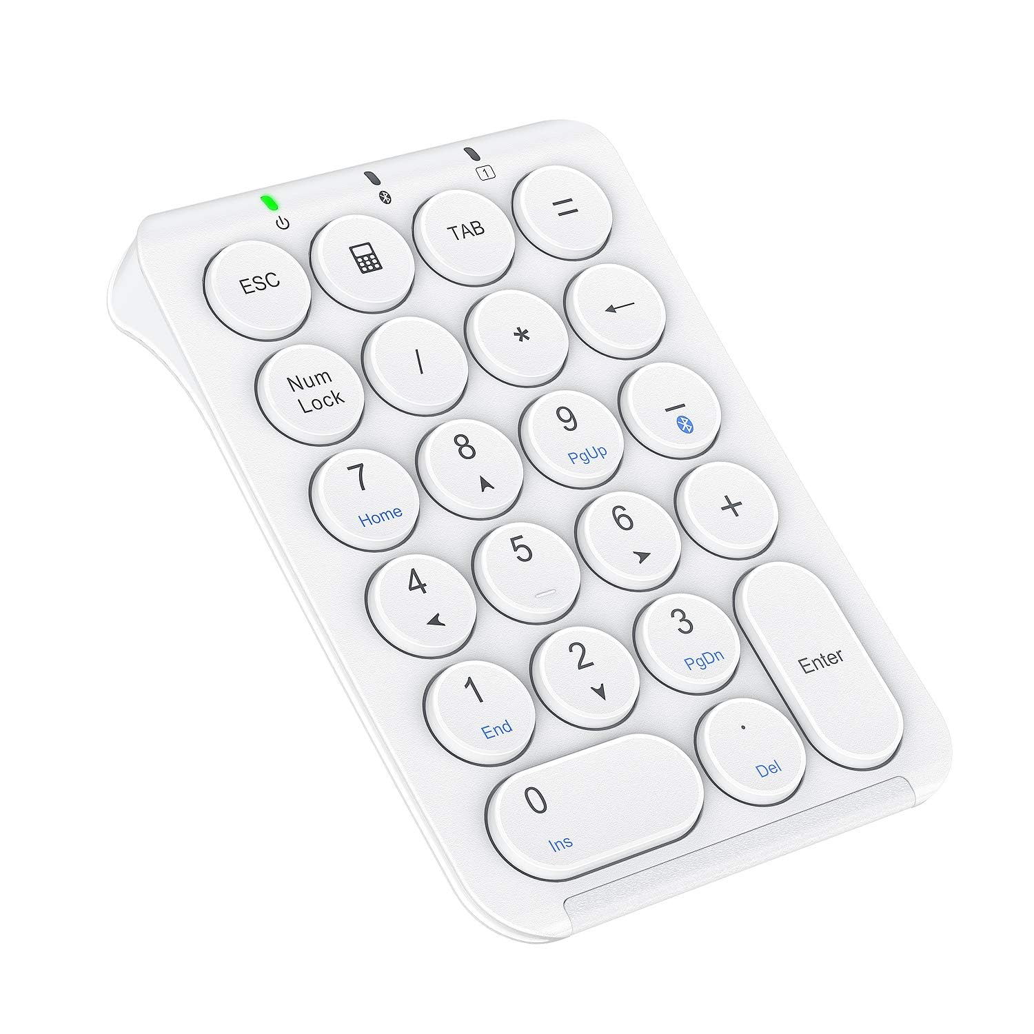iClever Number Pad, KP08 Bluetooth Number Pad, Ultra Slim and Lightweight, USB-C Charge, Number Pad for Laptop, iPad, Mac, iMac, Tablet, PC Desktop