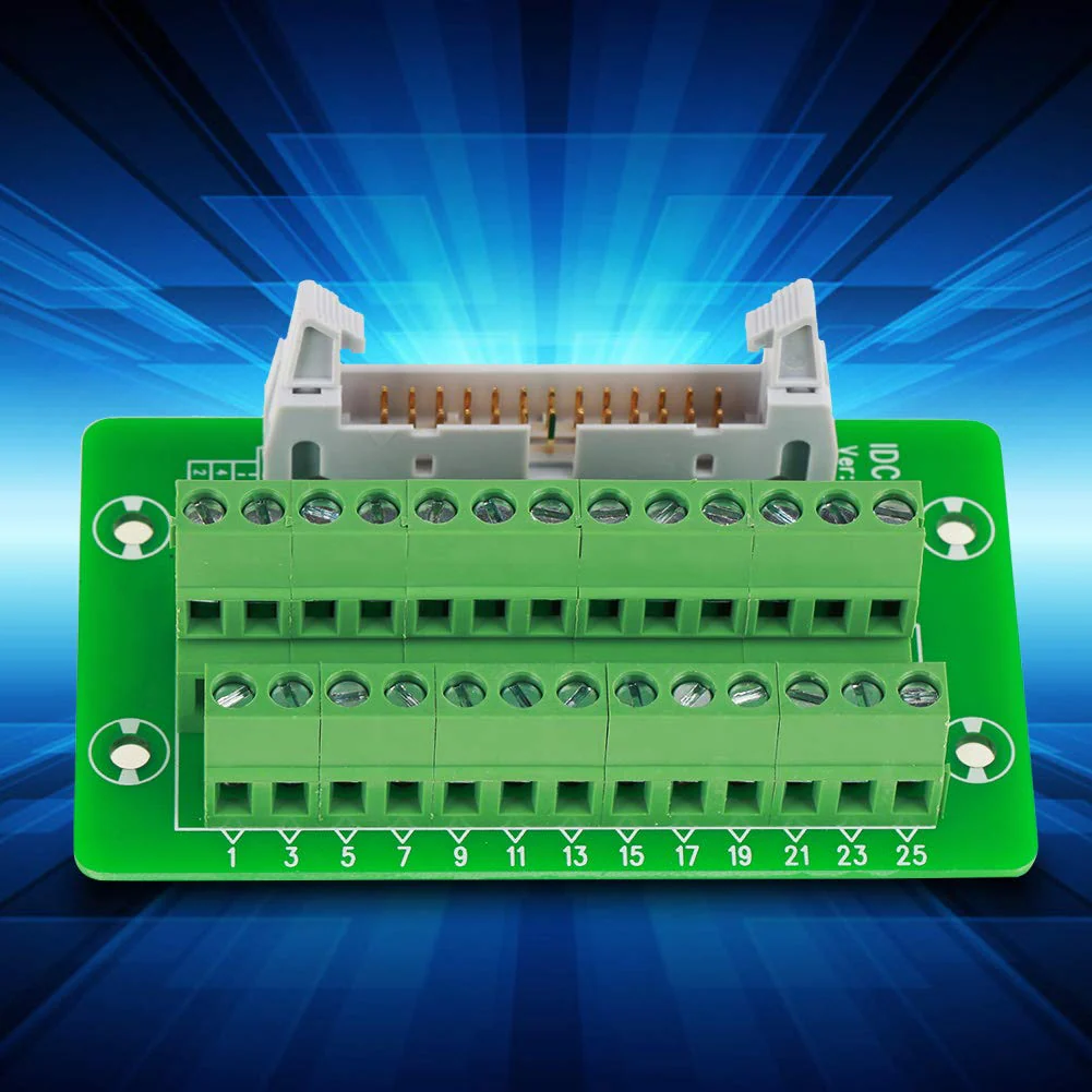 IDC26P DIN Rail Module, DIN Rail Breakout Board Module Terminal Block Module 26-Pin 5mm Interface Module with Plug Breakout Board - Image 2