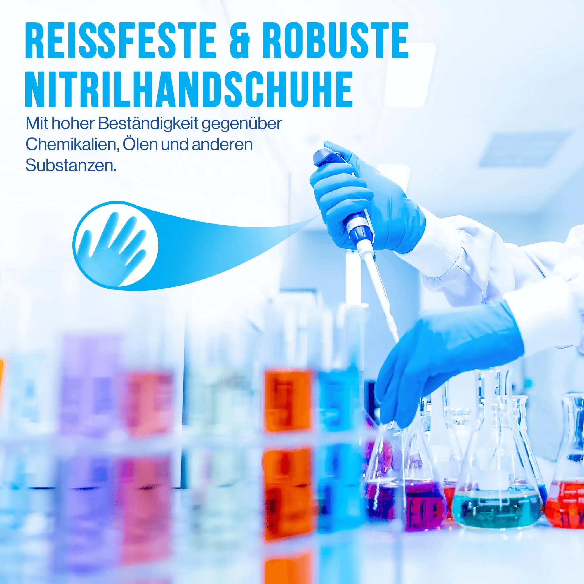 IEA Medical Nitrile Gloves, L, Blue, Pack of 100, Disposable Gloves, Tear-Resistant, Examination Gloves, Latex-Free Gloves, Disposable Gloves - Image 5