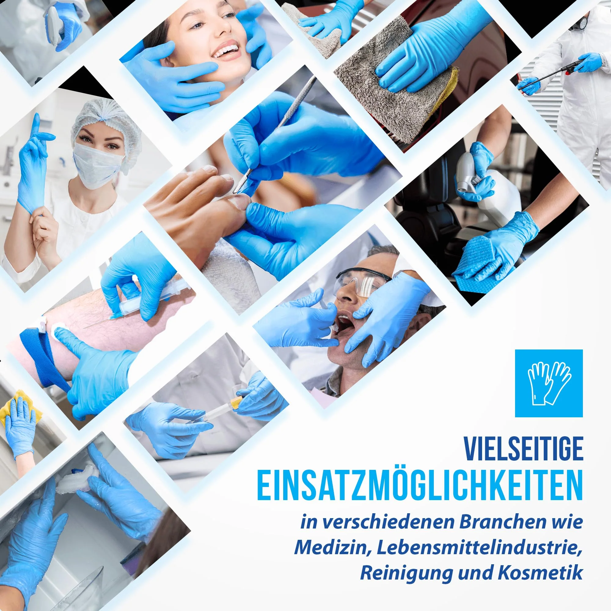 IEA Medical Nitrile Gloves, L, Blue, Pack of 100, Disposable Gloves, Tear-Resistant, Examination Gloves, Latex-Free Gloves, Disposable Gloves - Image 7