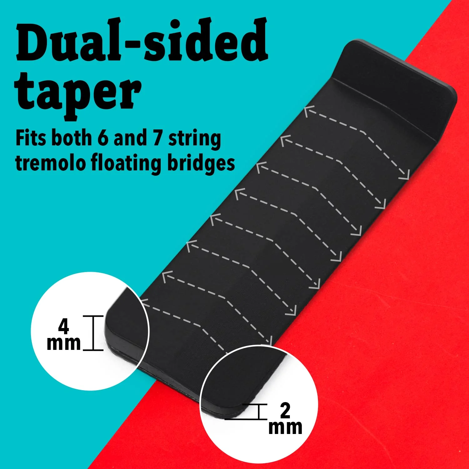 IMPRESA [2 Pack] Guitar Floating Tremolo Bridge Shim - for Easy Adjustment and Tuning - Durable Plastic Trem Wedge - Electric Guitar Bridge Replacement Tool for Faster String Replacement - Image 3