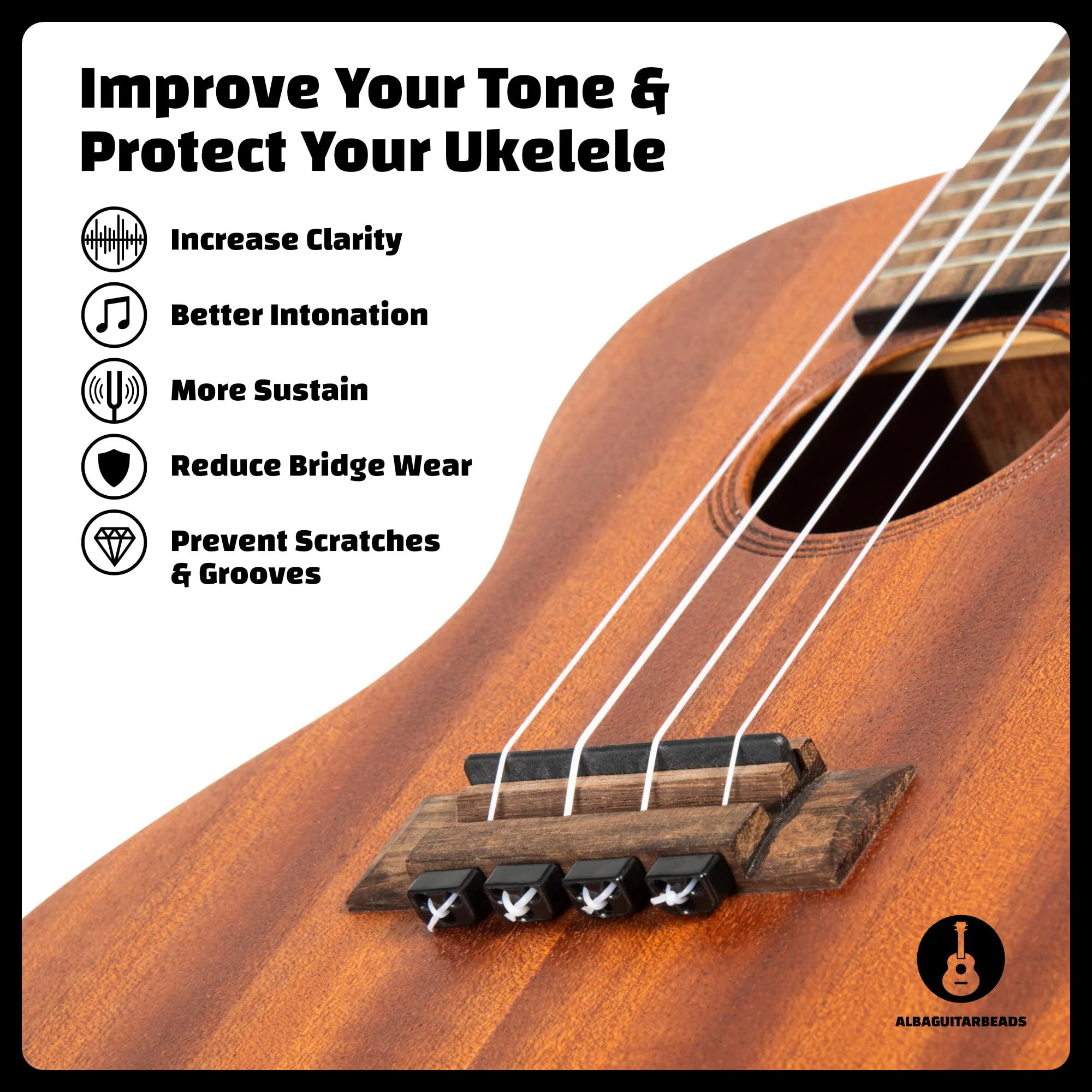 in Black gloss for Ukulele, for Nylon Ukulele Strings - Image 5