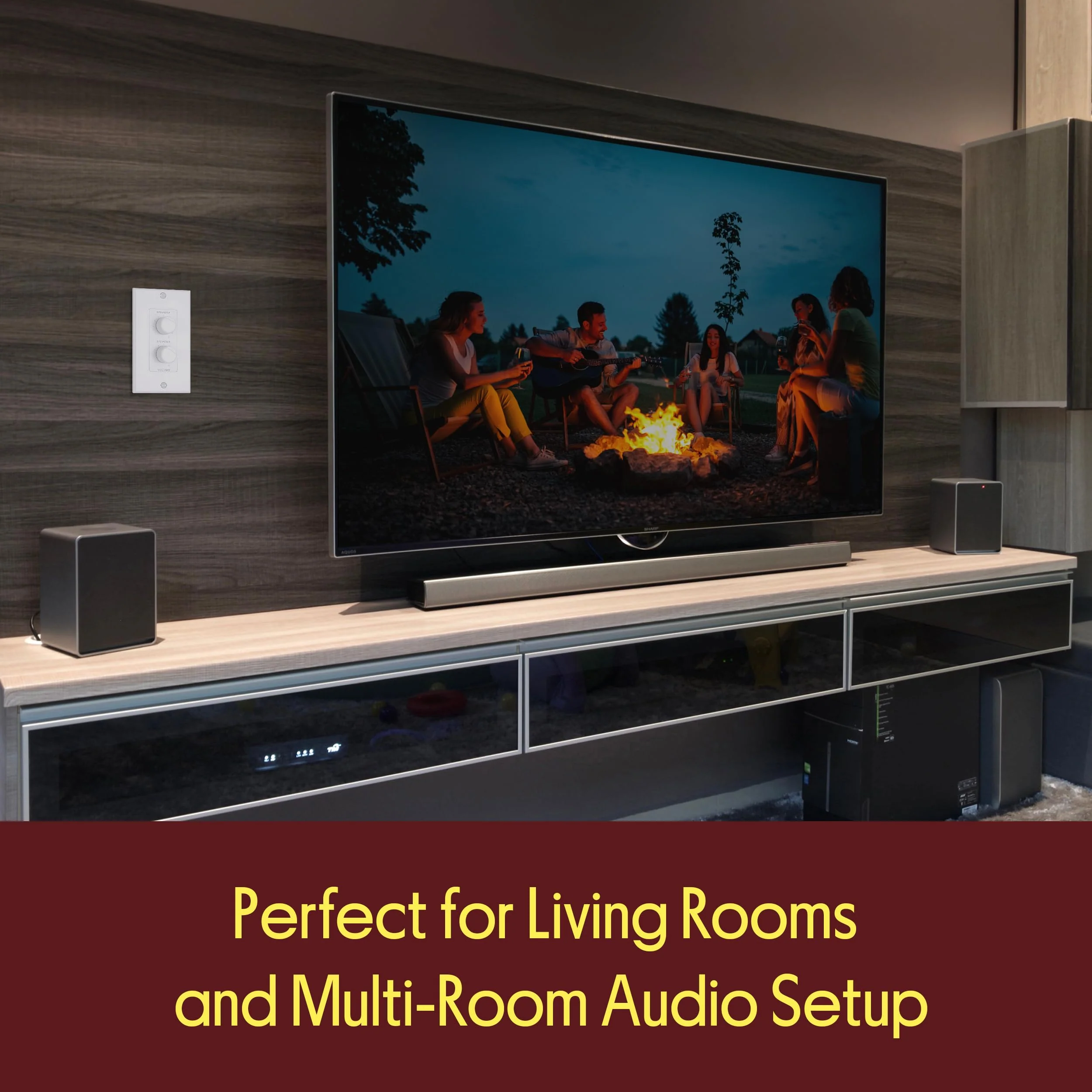 In Wall Speaker Volume Control - Home Audio Smart 2-Channel A/B Dual Channel Speakers Controller Selector Pod Box - Rotary Knob Fader Control Up to (2) Pair of Indoor or Outdoor Speakers - Pyle PVCD15 Standard - Image 6