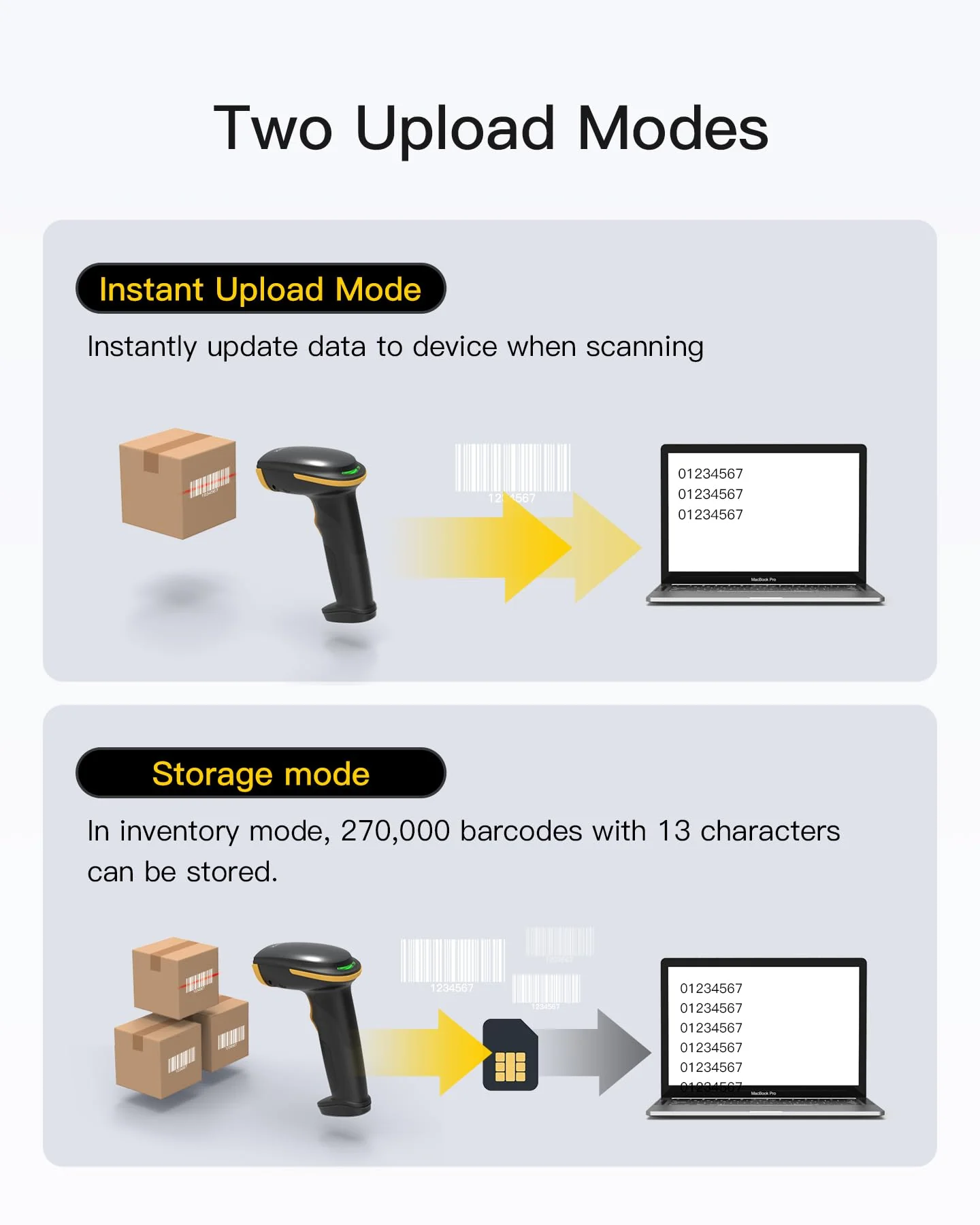 Inateck 2D Barcode Scanner with Intelligent Stand, Wireless QR Code Scanner, Handheld Scanner with APP and SDK, 2D Imager with 2600mAh Battery, BCST-35 - Image 8