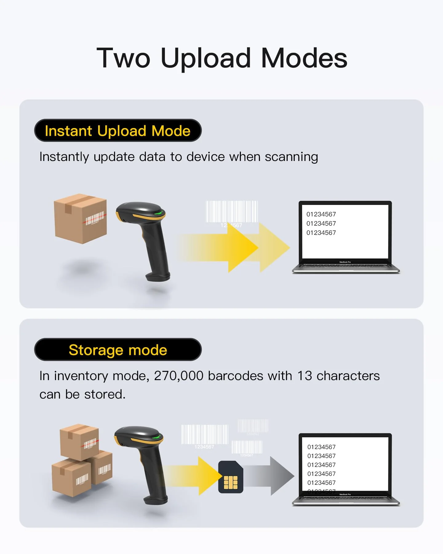 Inateck Wireless Barcode Scanner, Bluetooth Bar Code Scanner, 1D USB Barcode Reader Handheld, 2000mAh Battery 1 Charge 3 Months, Scanner Barcode with APP and SDK - Image 7