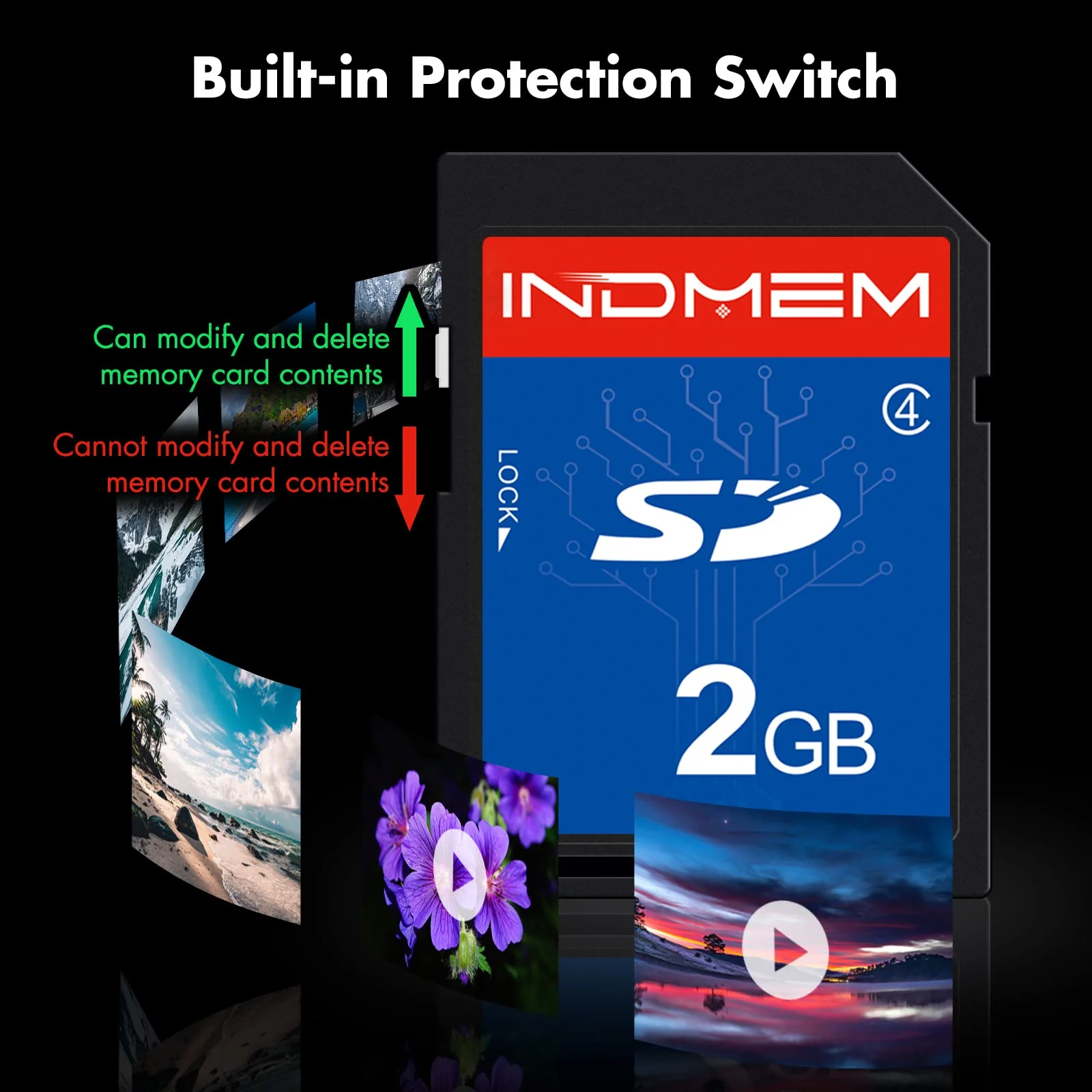 INDMEM 2 Pack SD Card 2GB Class 4 Flash Memory Card 2G SLC Stanard Secure Digital Cards (2PC) 2PC - Image 6
