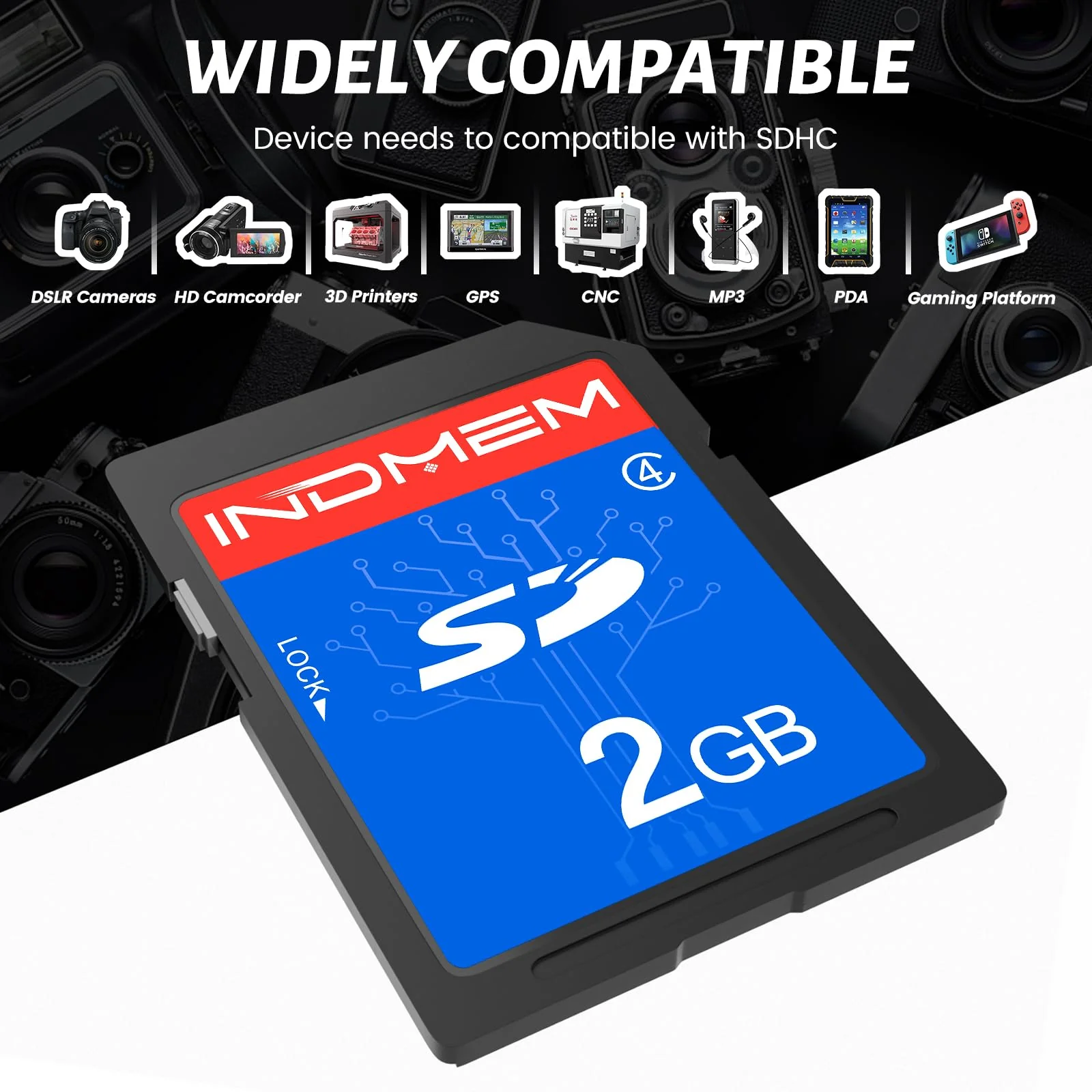 INDMEM 2GB SD Card, 8 Packs Class 4 2GB Flash Memory Card MLC Standard Secure Digital Cards Camera Card 2GB(8pcs) - Image 7