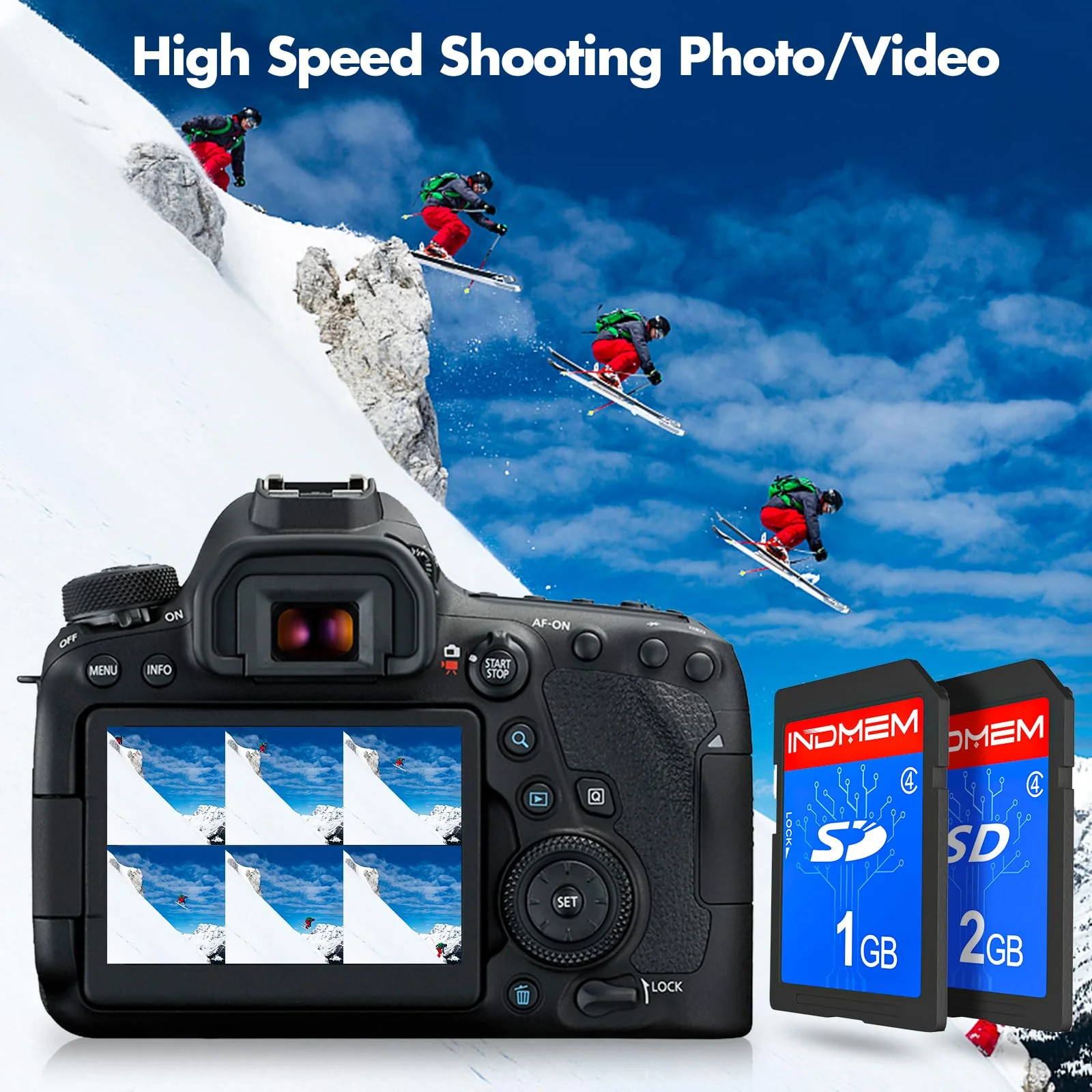INDMEM SD Card 1GB + 2GB, Class 4 Flash Memory Card 2G SLC Standard Secure Digital Cards - Image 3