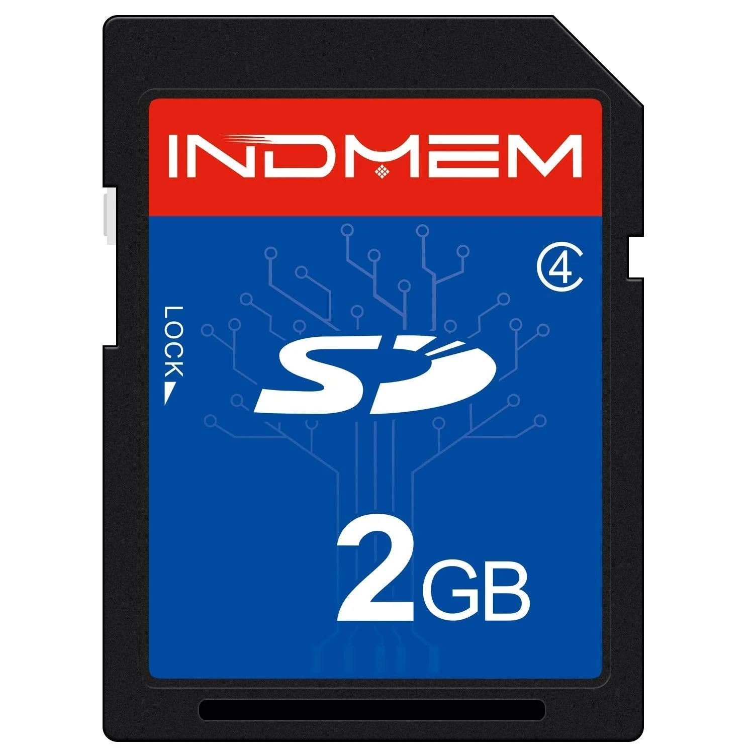 INDMEM SD Card 2GB Class 4 Flash Memory Card 2G SLC Stanard Secure Digital Cards (1PC) 1PC