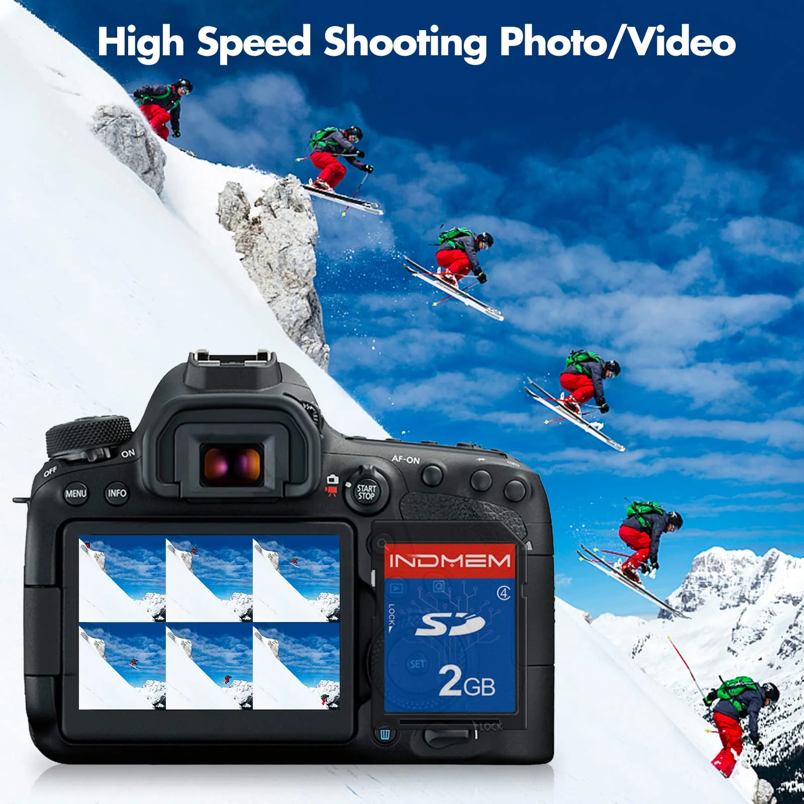 INDMEM SD Card 2GB Class 4 Flash Memory Card 2G SLC Stanard Secure Digital Cards (1PC) 1PC - Image 3