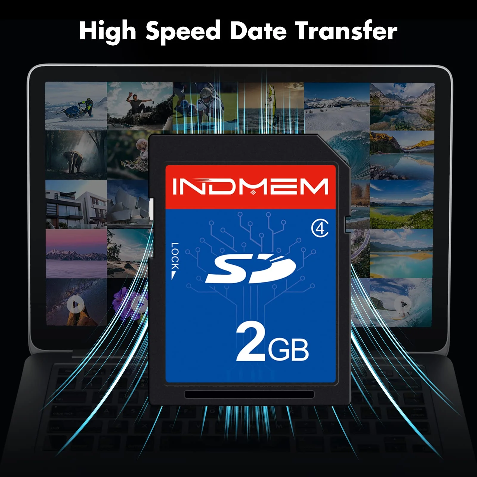 INDMEM SD Card 2GB Class 4 Flash Memory Card 2G SLC Stanard Secure Digital Cards (1PC) 1PC - Image 4