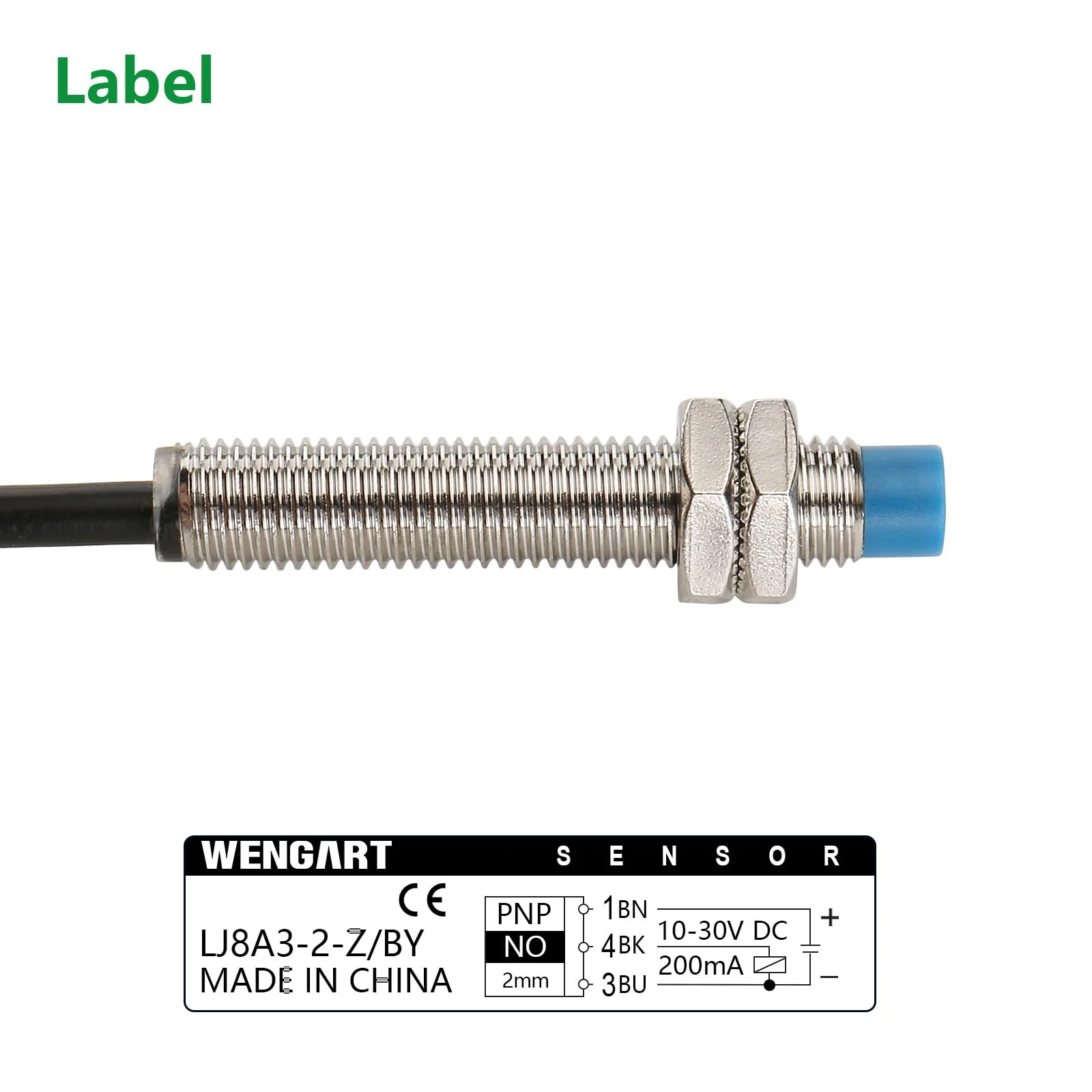 Inductive Proximity Sensor Switch LJ8A3-2-Z,M8,DC10-30V,NO, PNP 300mA,2mm Detecting Distance,3 Wire NO - Image 6
